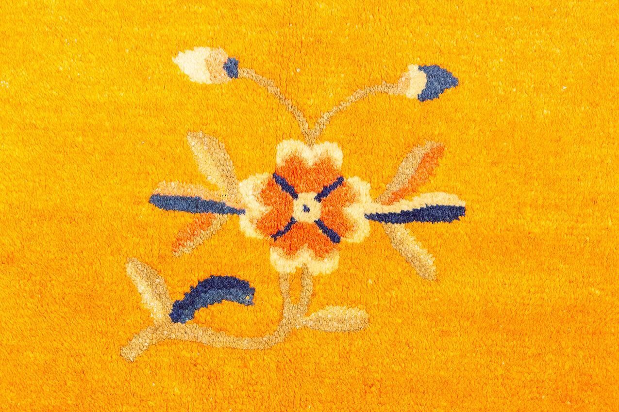 Textiles Chinese Peking Rug Imperial Gold Color photo
