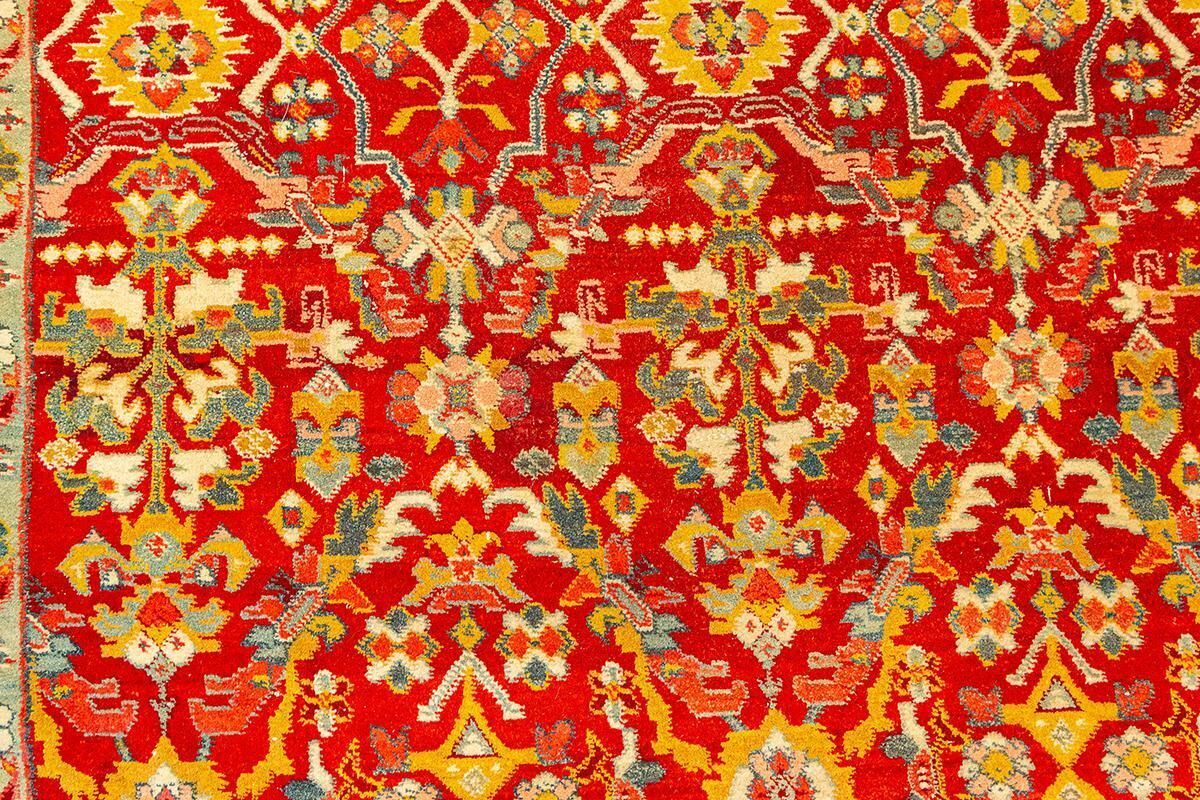 Antique Indian Agra Rug Red Field photo buy