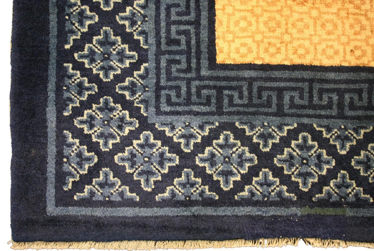 Antique Peking Chinese Ivory Field Wool Rug, 1900 1920 photo 4161.0