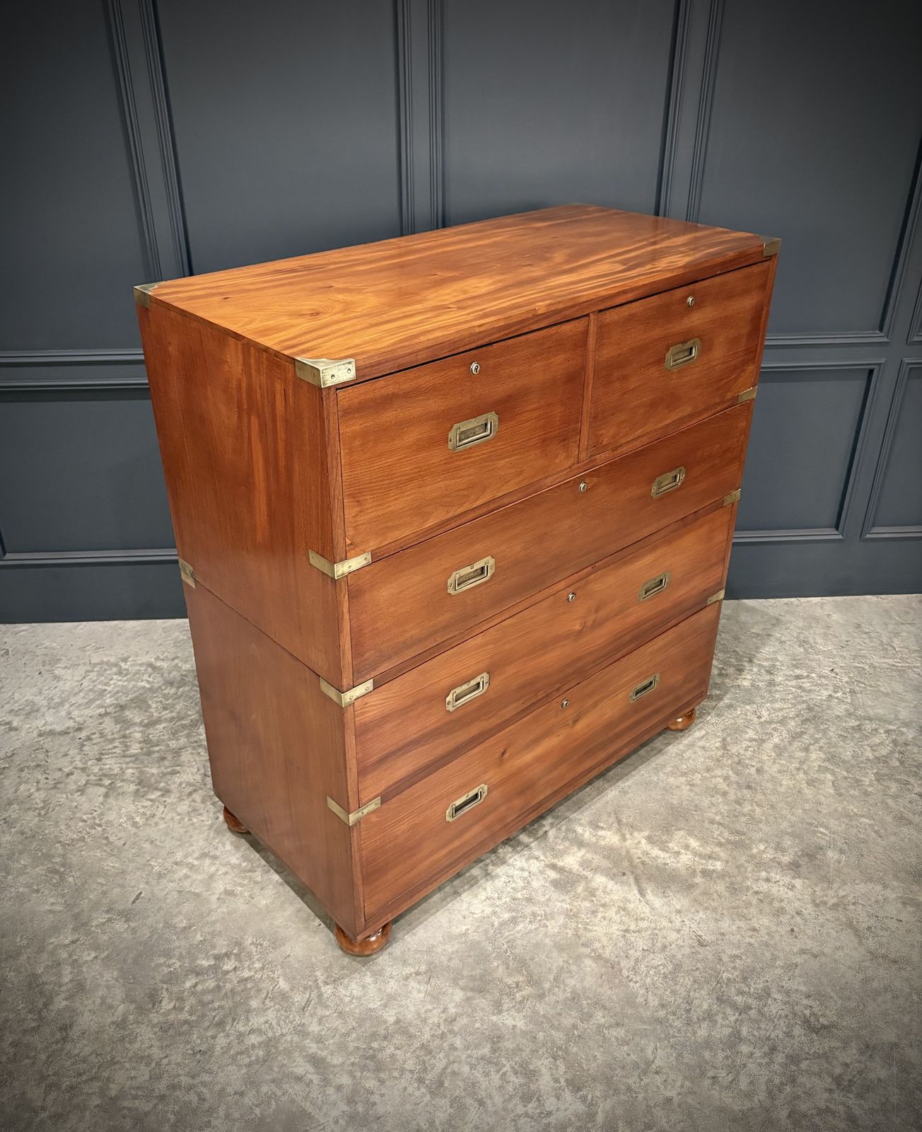 Mahogany Military Campaign Secretaire Chest photo 3850.0