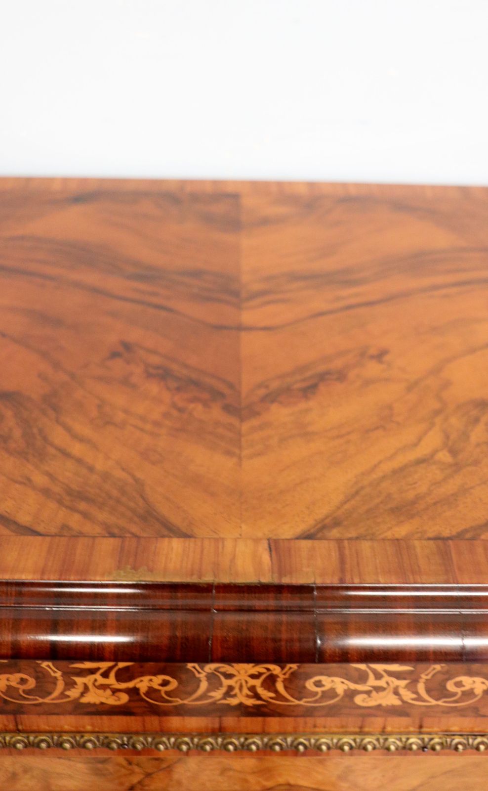 photo furniture A Lovely Victorian Walnut Veneered, Inlaid And Gilt Metal Mounted Credenza Cabinet.