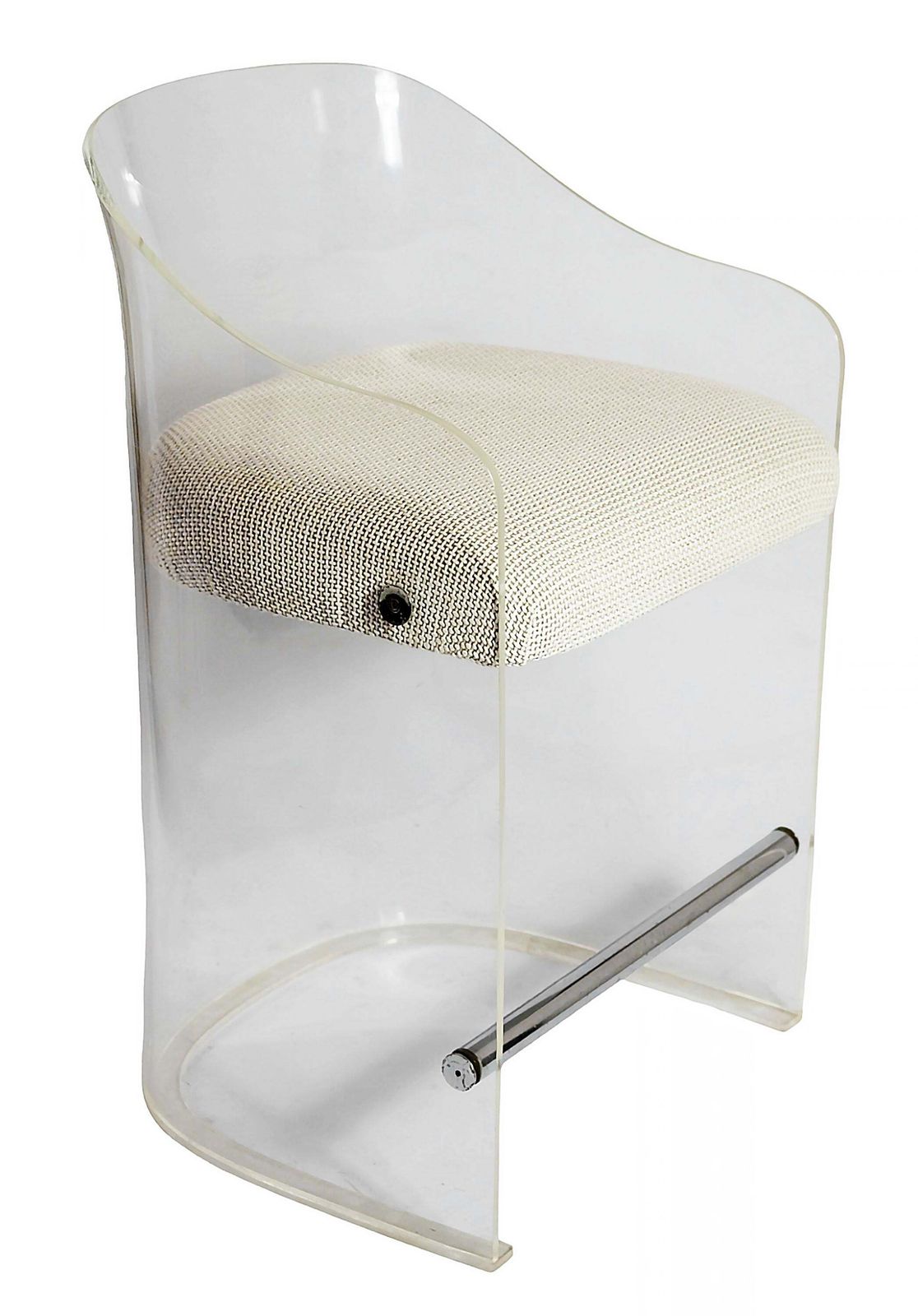Pair Of Mid Century Lucite/Plexi Lotus Bar Stools By Vladimir Kagan photo for sale