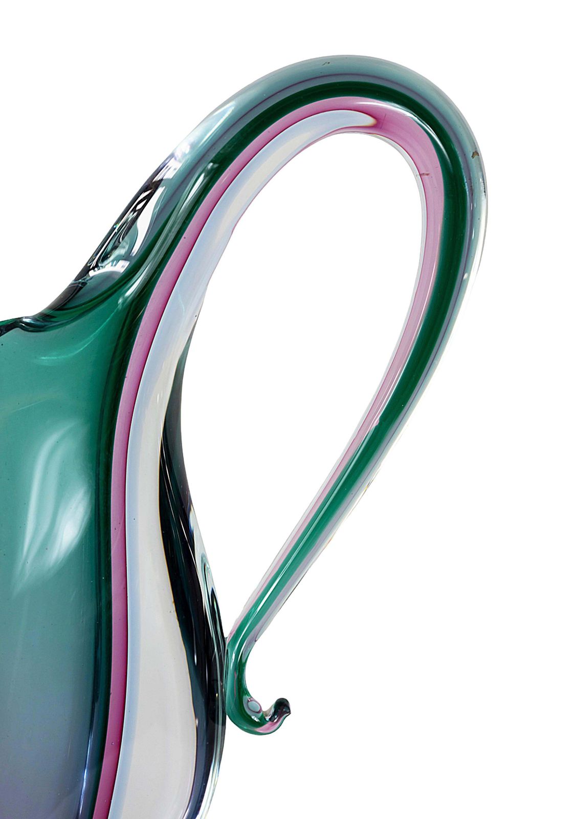 Mid Century Italian Handmade Sommerso Murano Glass Vase/Jug photo vinterior