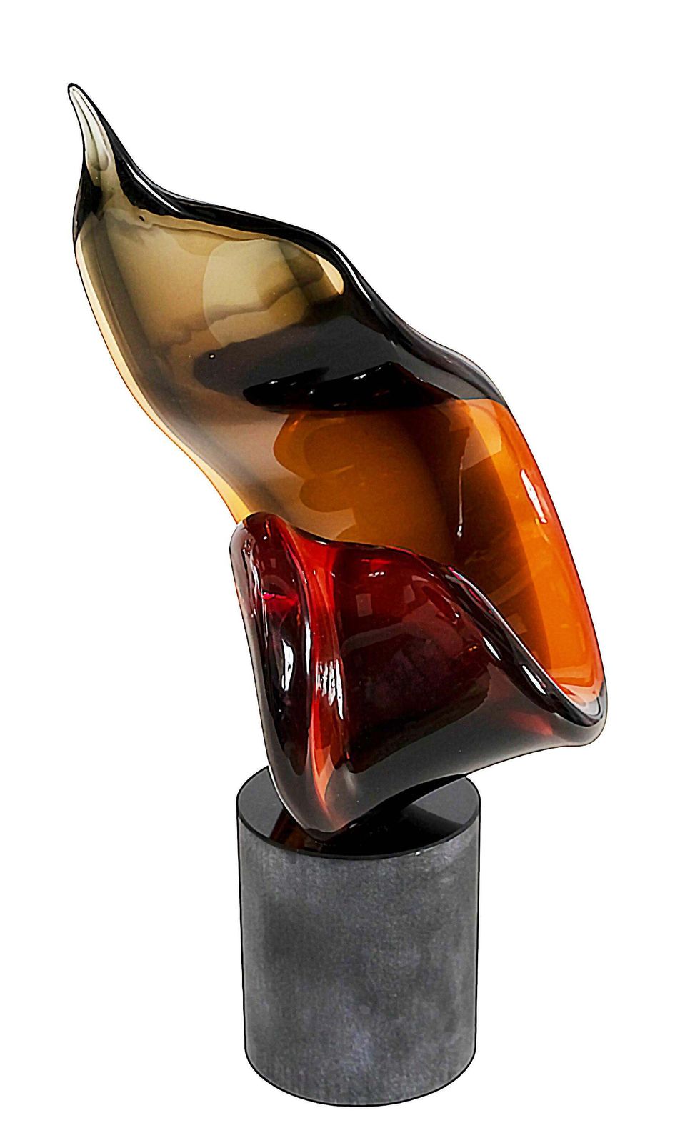 Italian Handmade Murano Glass Abstract Design Sculpture Signed Romano Dona photo for sale