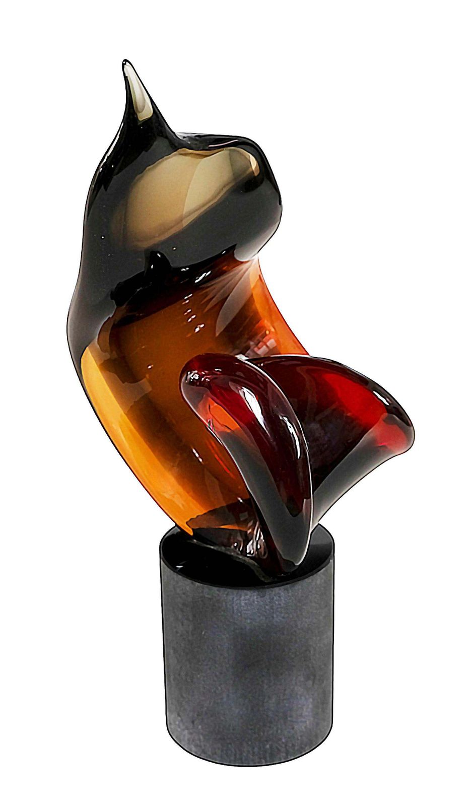 Italian Handmade Murano Glass Abstract Design Sculpture Signed Romano Dona photo Art