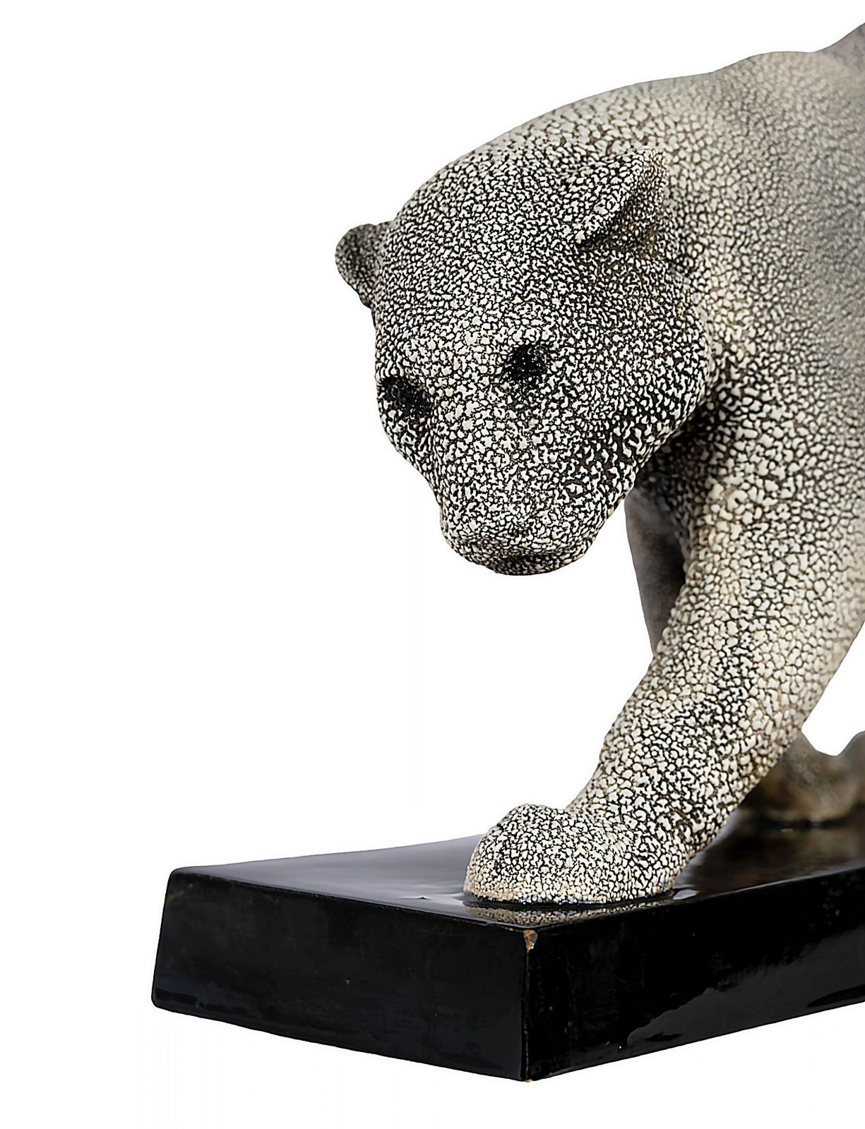French Art Deco Ceramic Panther Sculpture By G.Beauvais For Edition Kaza, 1930's photo buy