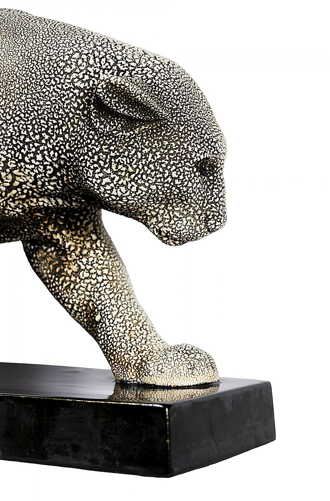 French Art Deco Ceramic Panther Sculpture By G.Beauvais For Edition Kaza, 1930's photo vintage