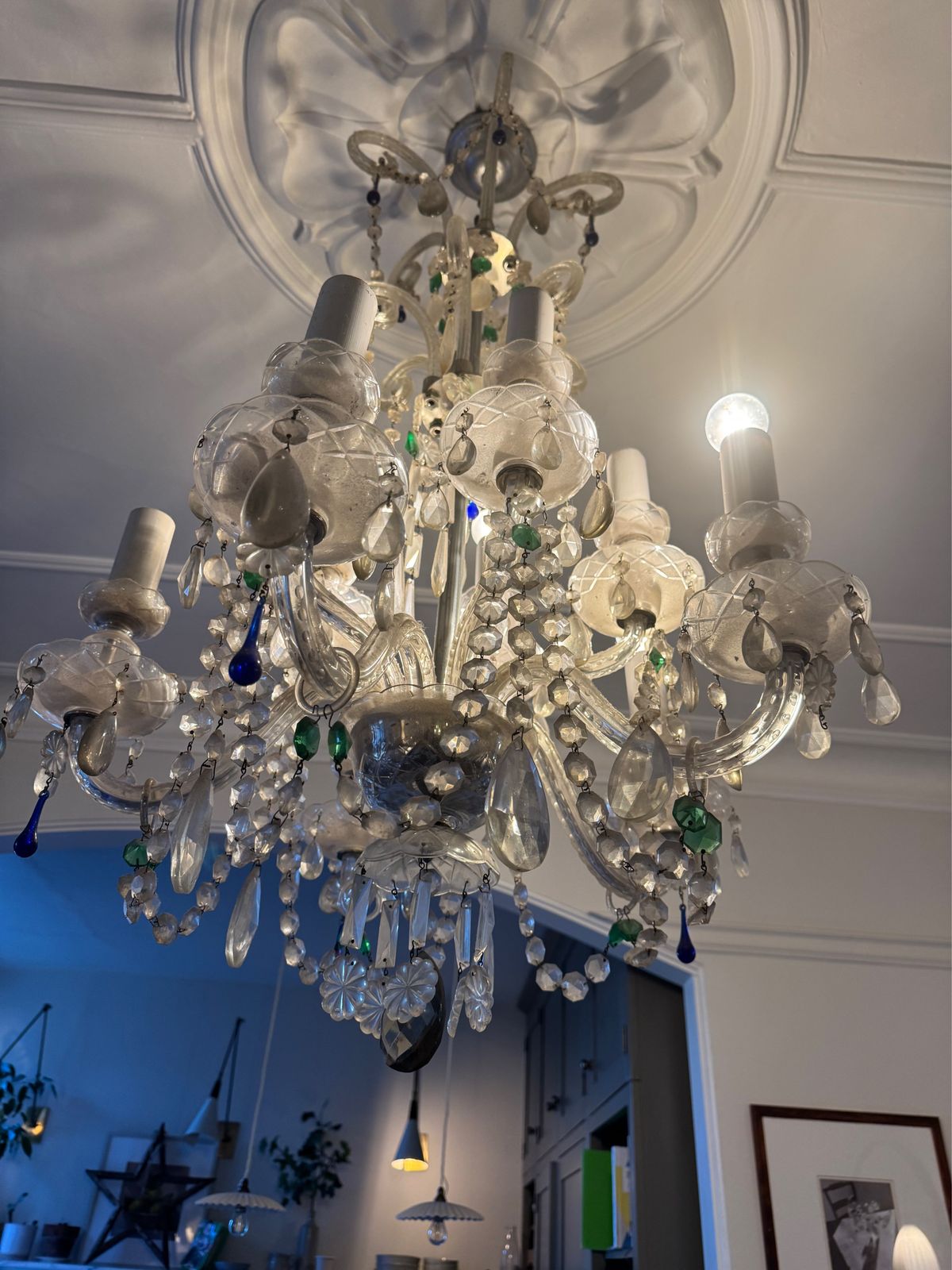 Job Lot 4 Antique Chandeliers photo vintage