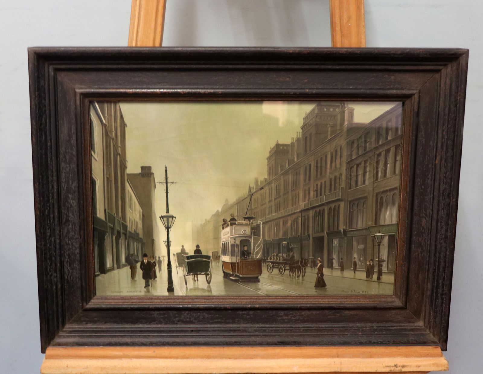 Northern Art! Steven Scholes (Born 1952); Oil On Board, Manchester Street Scene. photo furniture