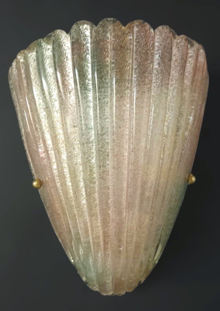 Green And Pink Graniglia Shield Sconce photo for sale