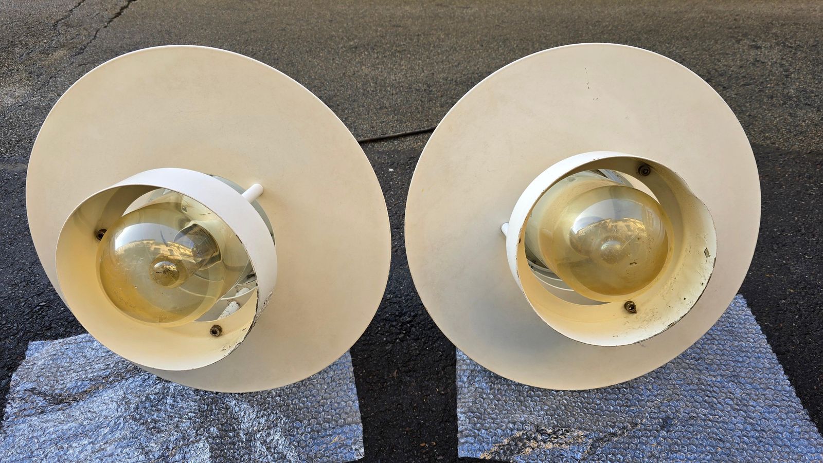 photo vintage Beautiful Pair Of Louis Poulsen Industrial Lights