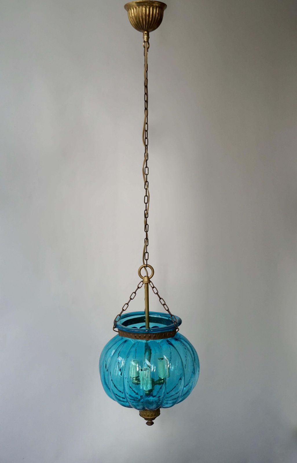 Blue Crystal Pendant Light By Val St. Lambert photo 934.0