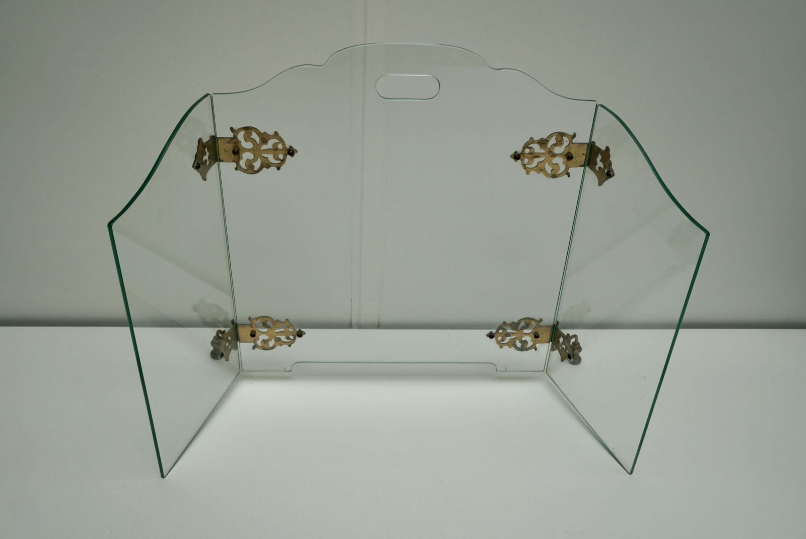 Glass And Brass Fireplace Screen photo vinterior