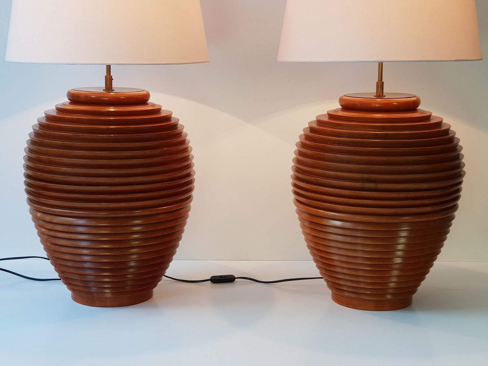 One Large Wooden Table Or Floor Lamp, Birma photo vintage