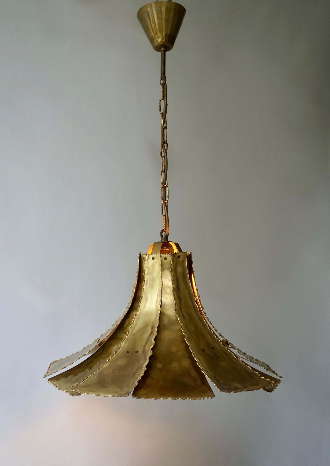 Mid Century Modern Oxidized Brass Brutalist Chandelier By Sorensen Denmark 1960s photo furniture