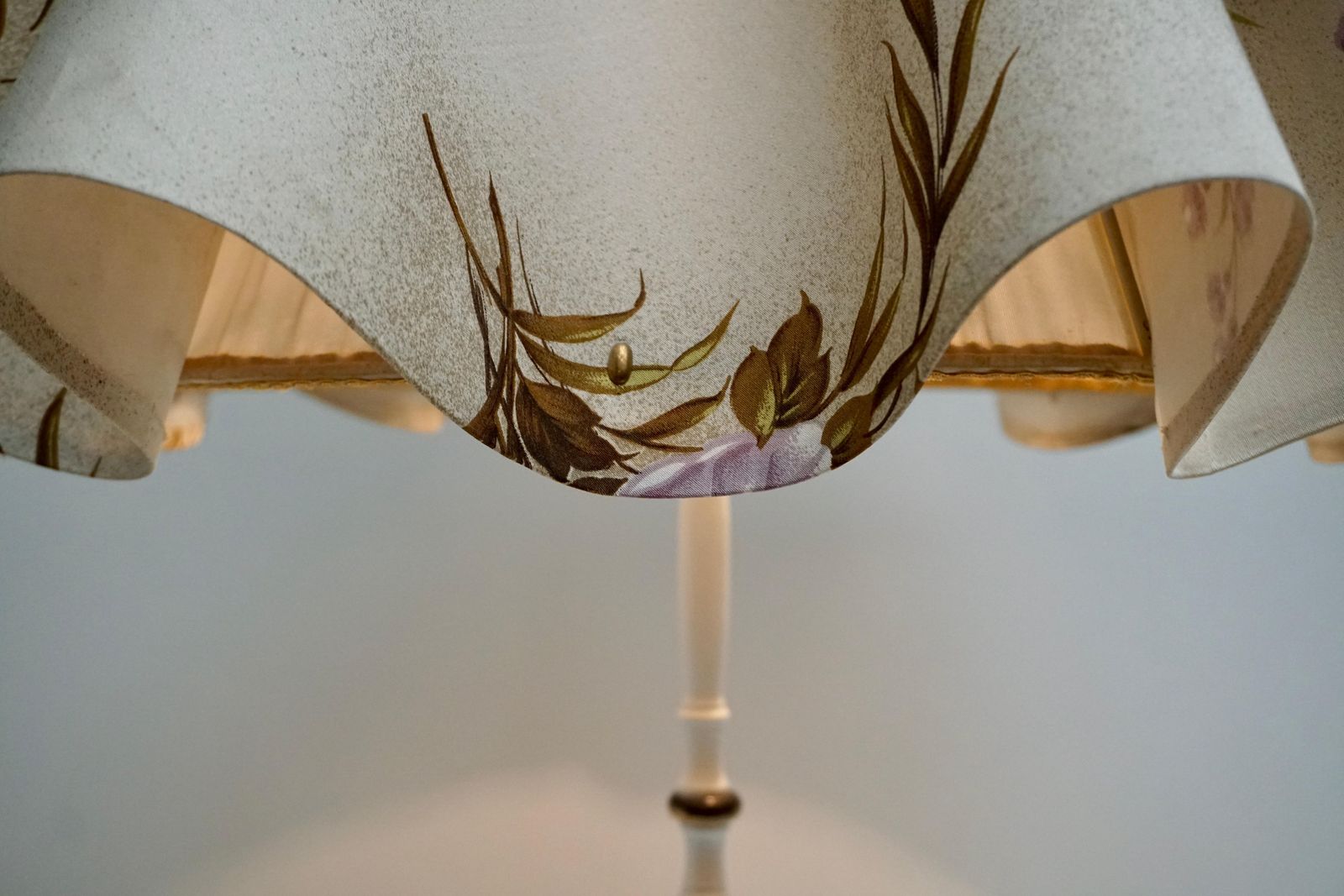 photo furniture Midcentury Brass Floor Lamp, Flower Shade, Italy