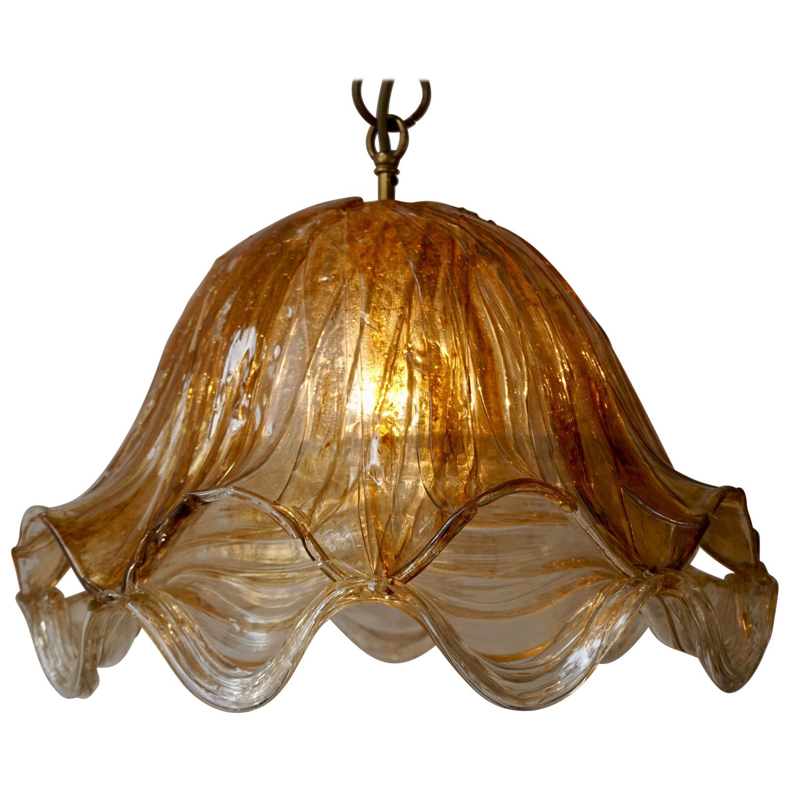 Brown And Transparent Acrylic Pendant Lamp, 1970s