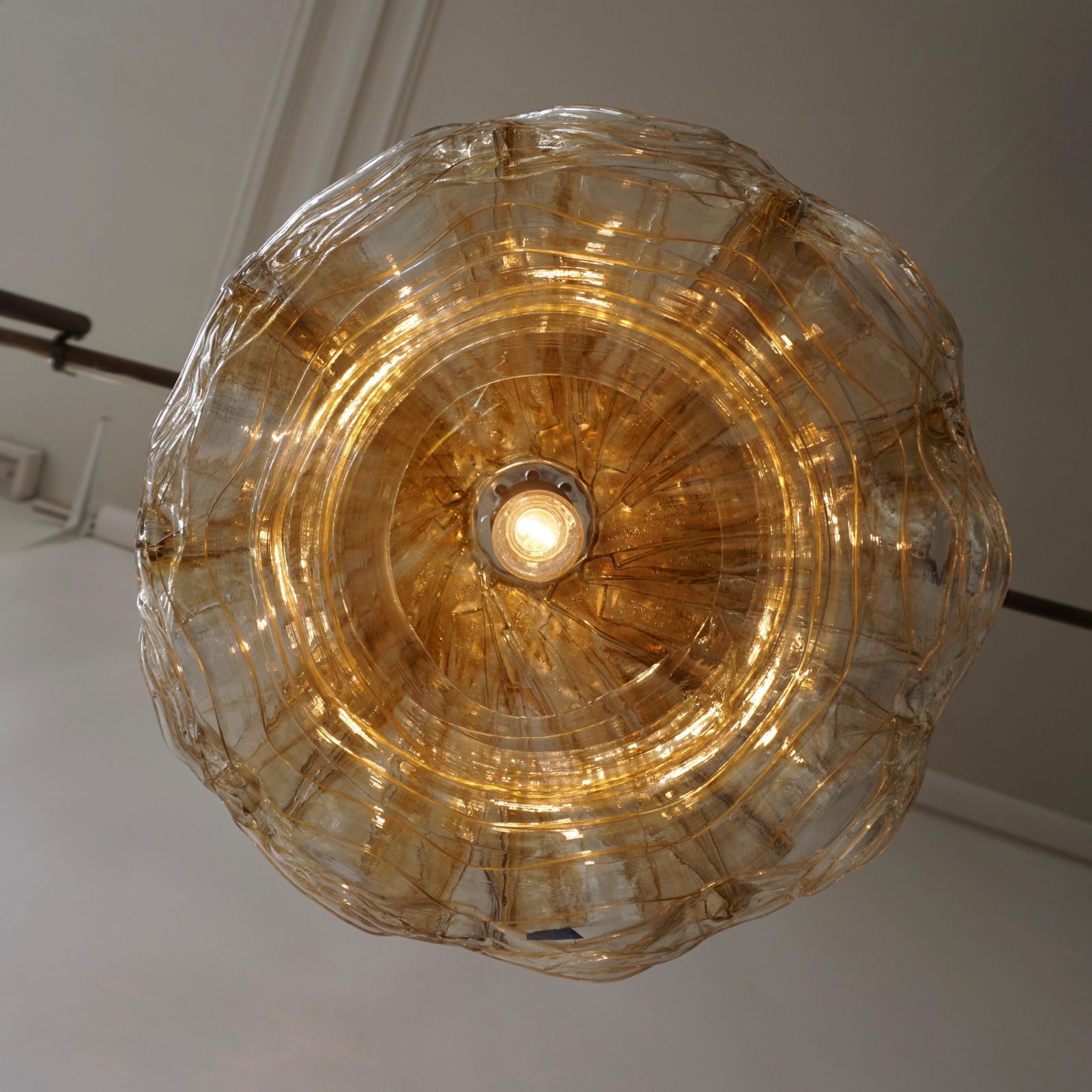 Brown And Transparent Acrylic Pendant Lamp, 1970s photo 1022.0