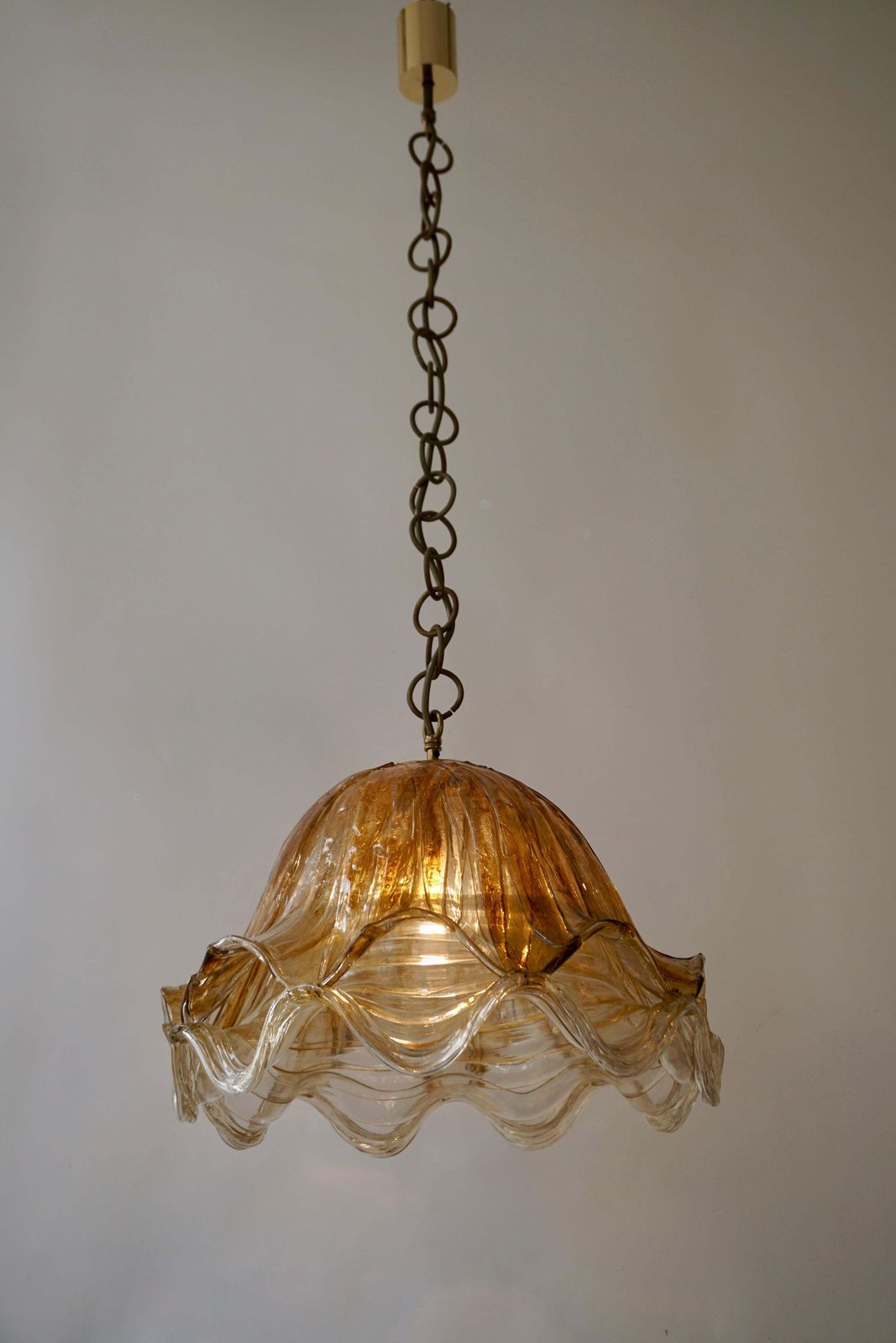 Brown And Transparent Acrylic Pendant Lamp, 1970s photo vinterior