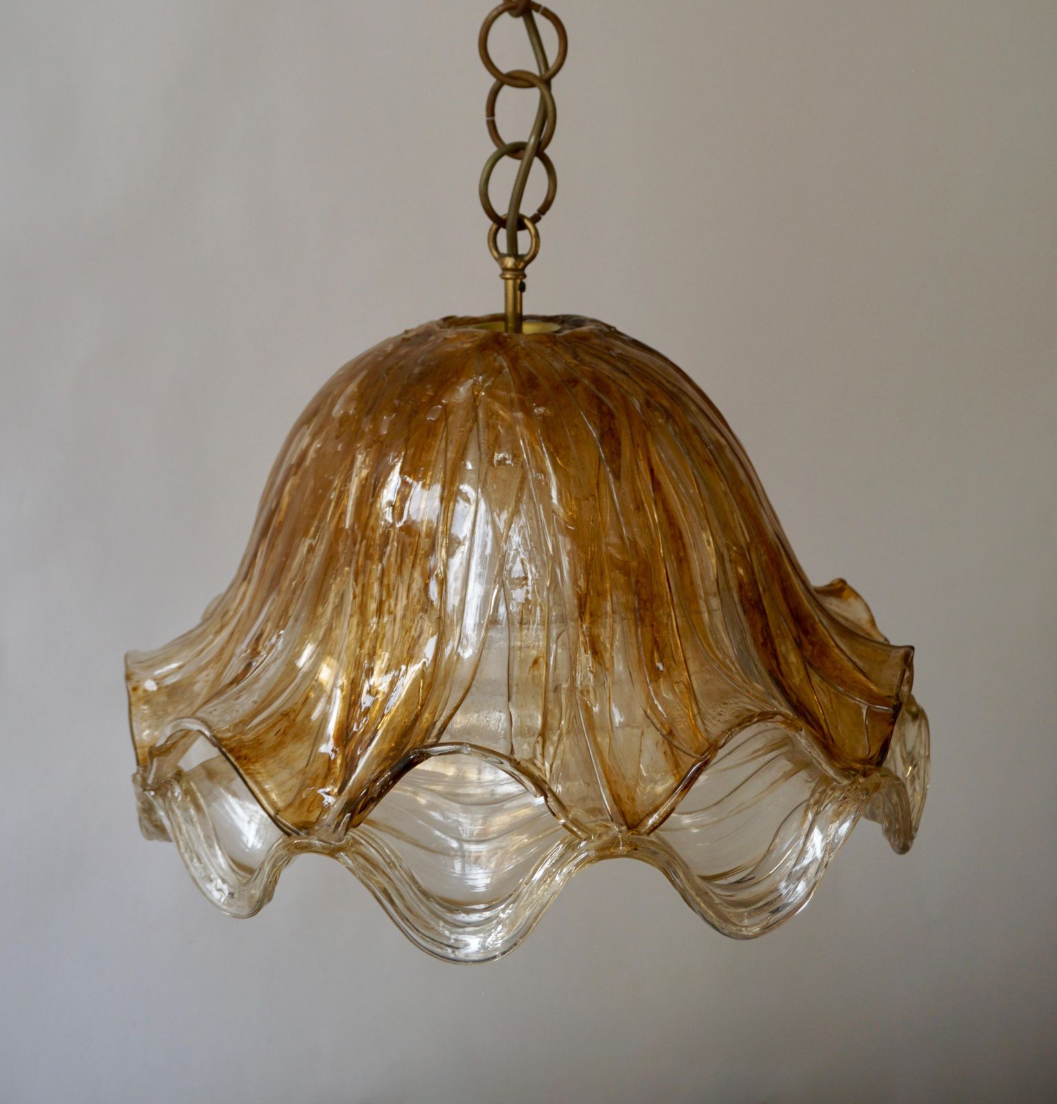 photo for sale Brown And Transparent Acrylic Pendant Lamp, 1970s