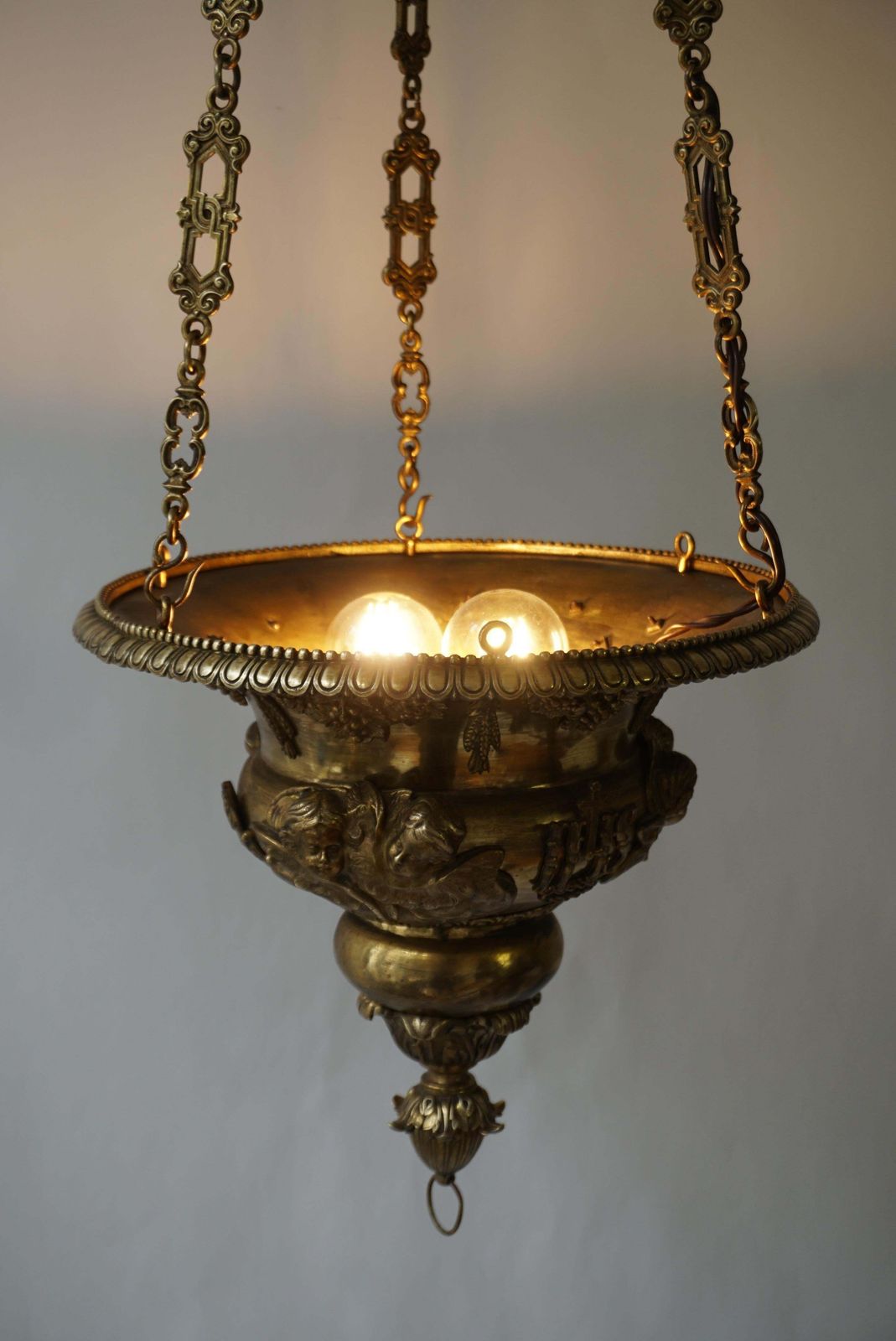 Lighting Antique Gothic Revival Chandelier And Church Sanctuary Lamp photo