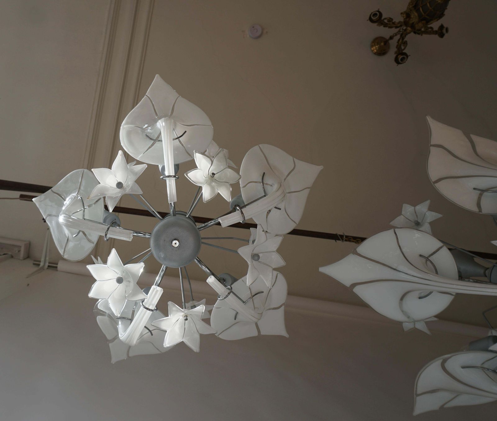 Pair Of Murano Glass Floral Chandelier Franco Luce Style, Art Glass photo 1489.0