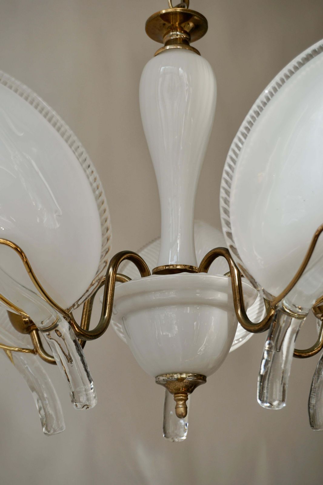 Lighting Mid Century Modern Murano 5 Leaf Chandelier By Franco Luce photo