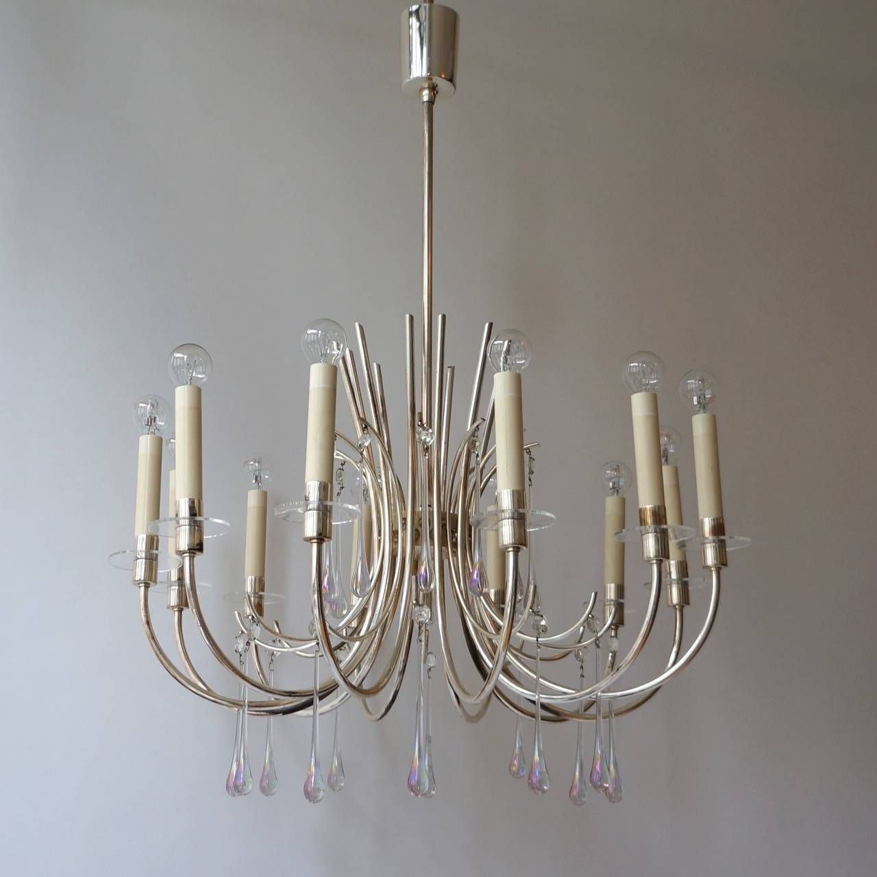1970s Modernist Polished Aluminum Chandelier photo furniture