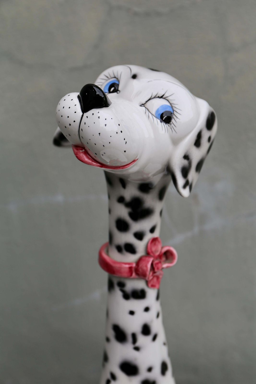 1970s Life Size Italian Terracotta Dalmatian Dog Figurine With Majolica Glaze photo vinterior