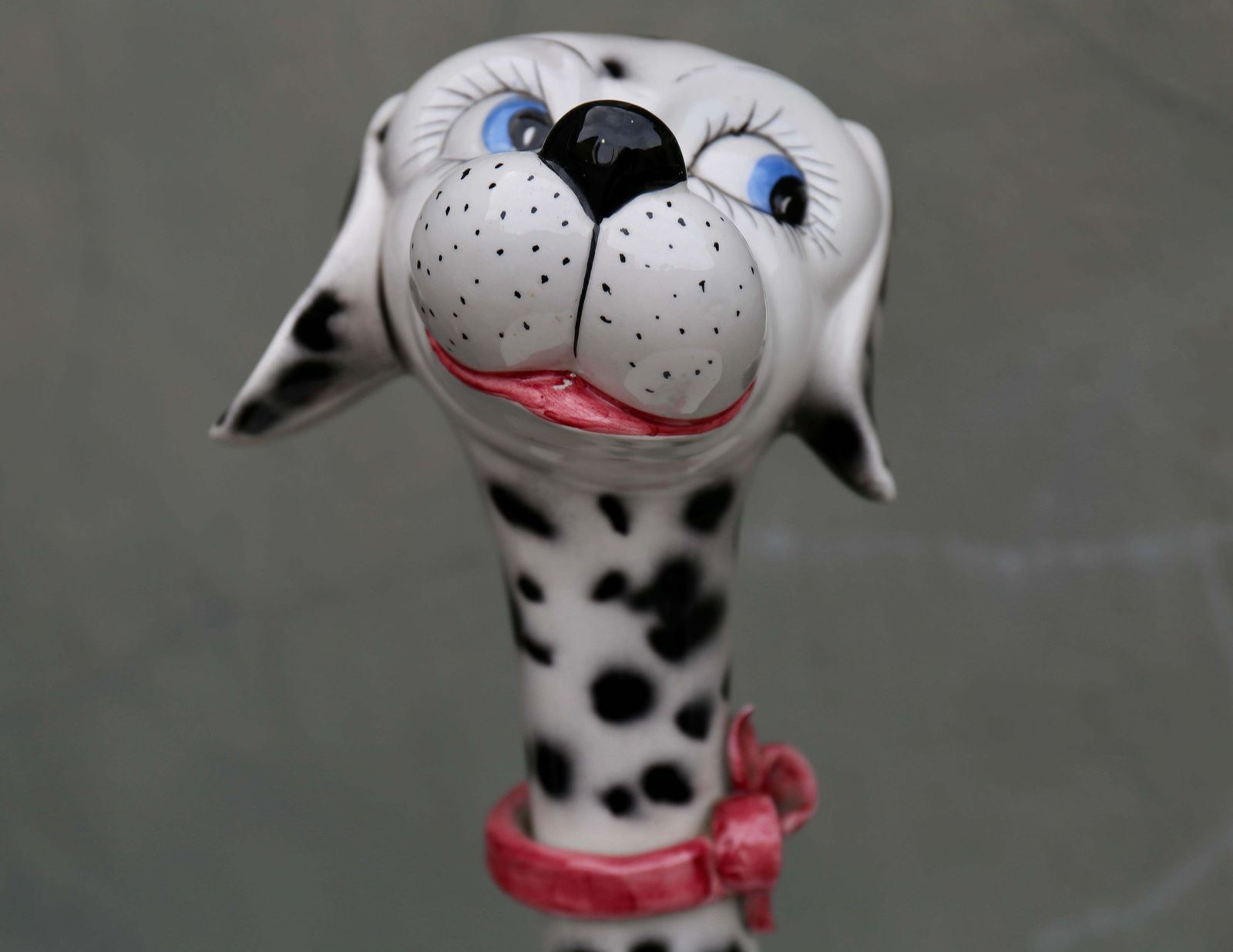 Home Decor 1970s Life Size Italian Terracotta Dalmatian Dog Figurine With Majolica Glaze photo