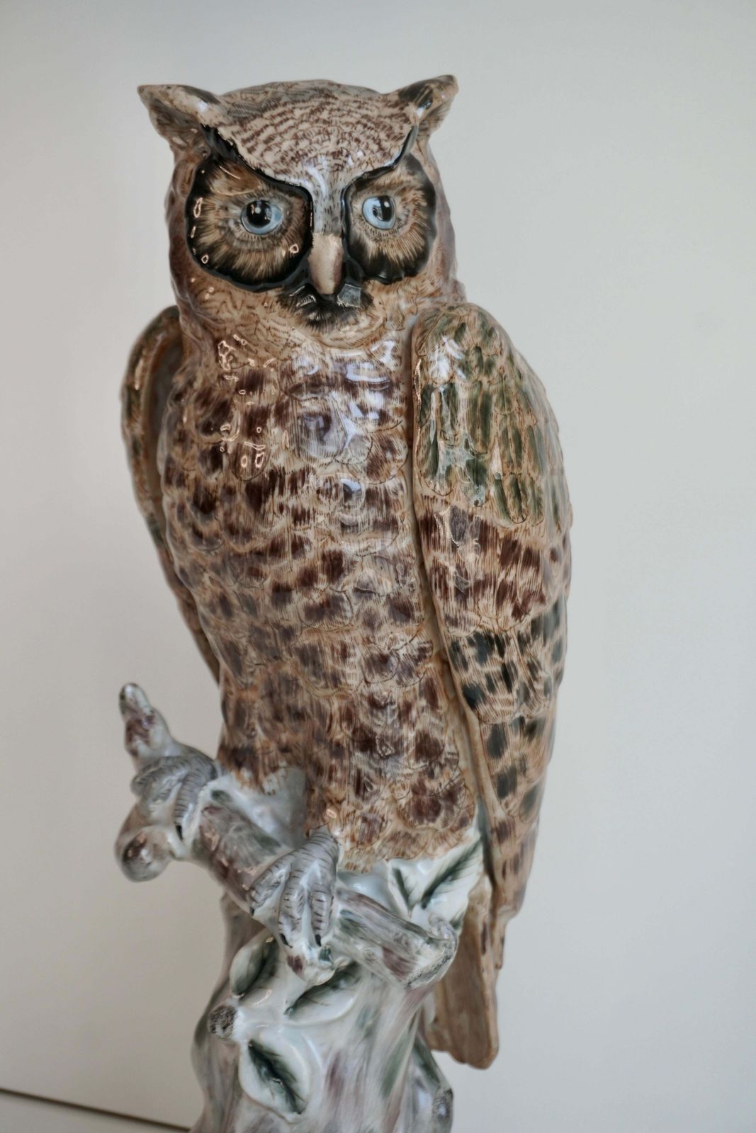 20th Century Rare And Mint Condition Brown Glazed Ceramic Barn Owl Sculpture photo buy
