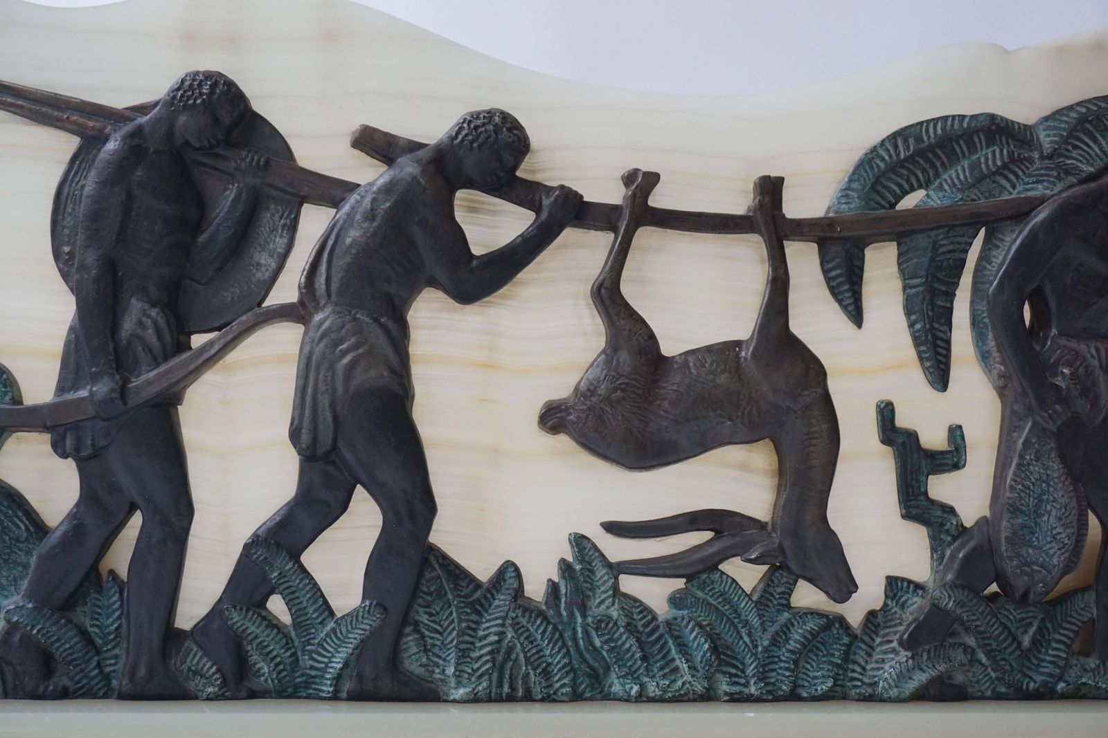 Art Deco Bronze And Onyx Hunting Sculpture photo buy