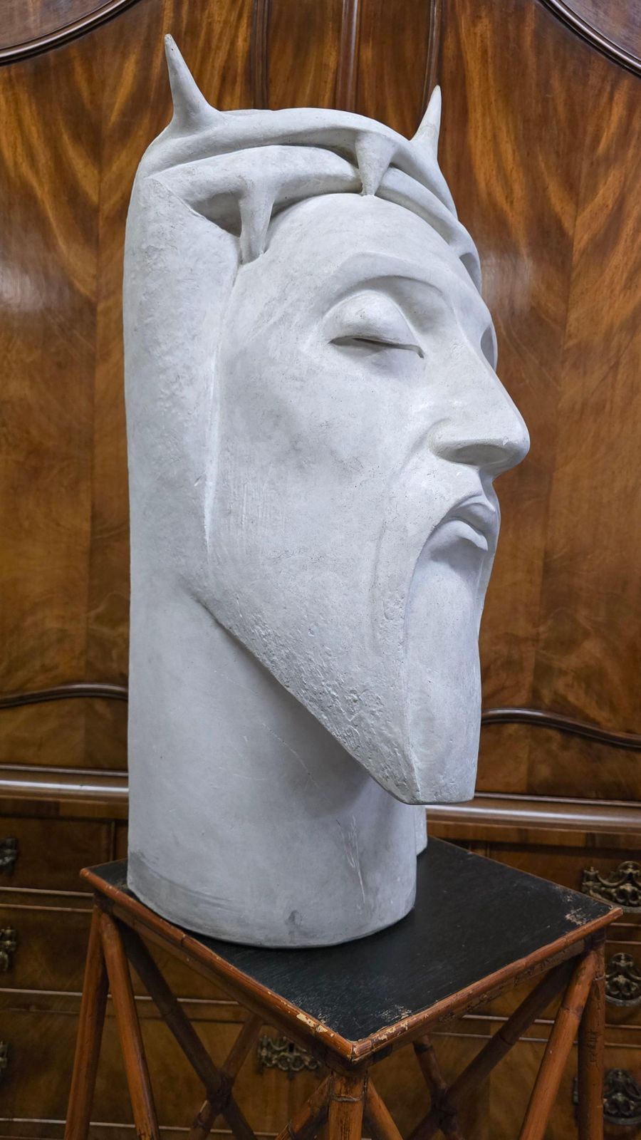 Beautiful Art Deco Plaster Bust Of Christ By A. Gille photo vintage