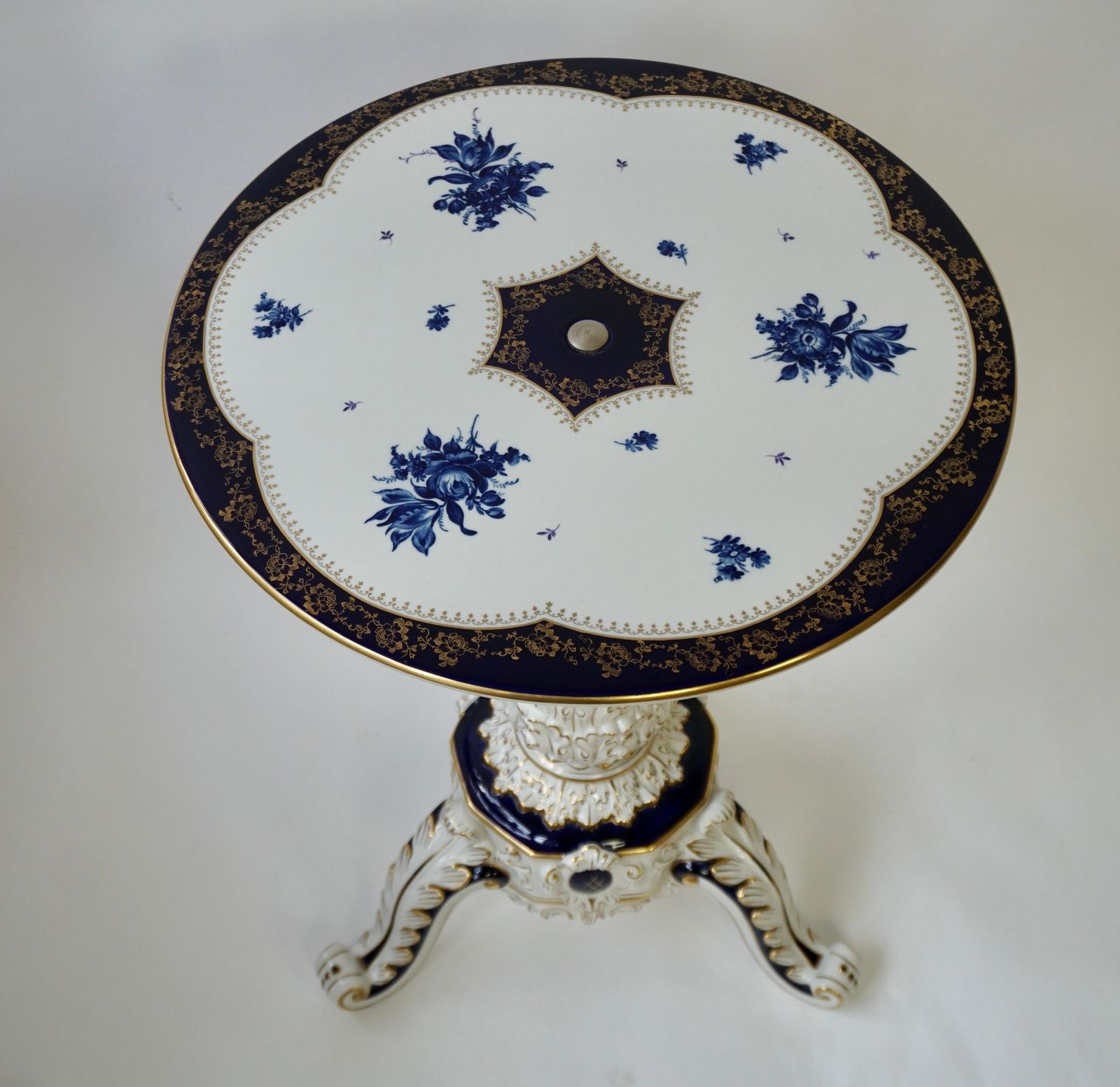 Porcelain Hollywood Regency Style Side End Table, Germany, 20th Century photo furniture