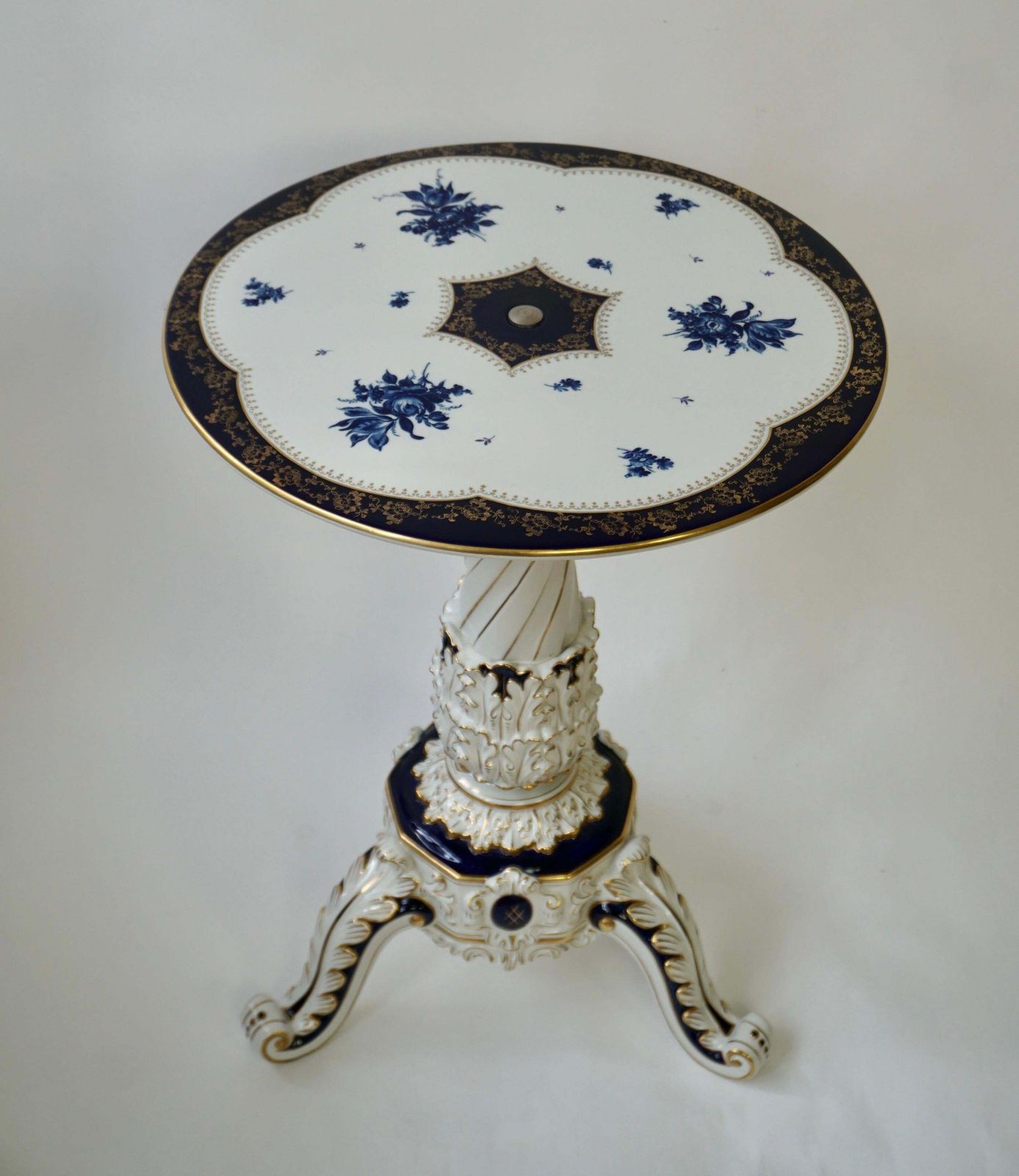 Porcelain Hollywood Regency Style Side End Table, Germany, 20th Century photo for sale
