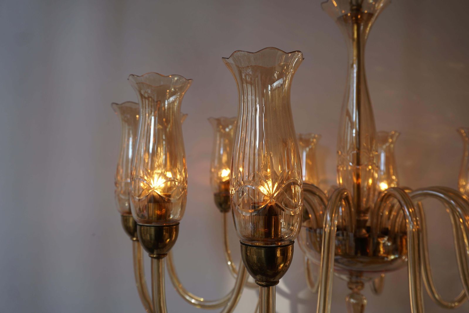 photo buy Italian Midcentury Style Murano Venetian Crystal Chandelier