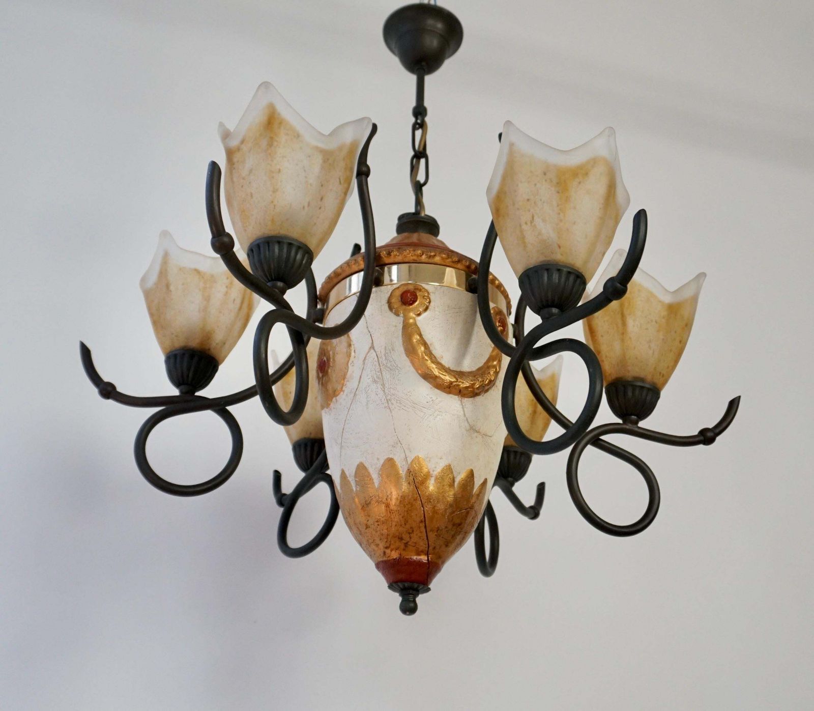 Elegant Italian Hollywood Regency Chandelier photo Lighting