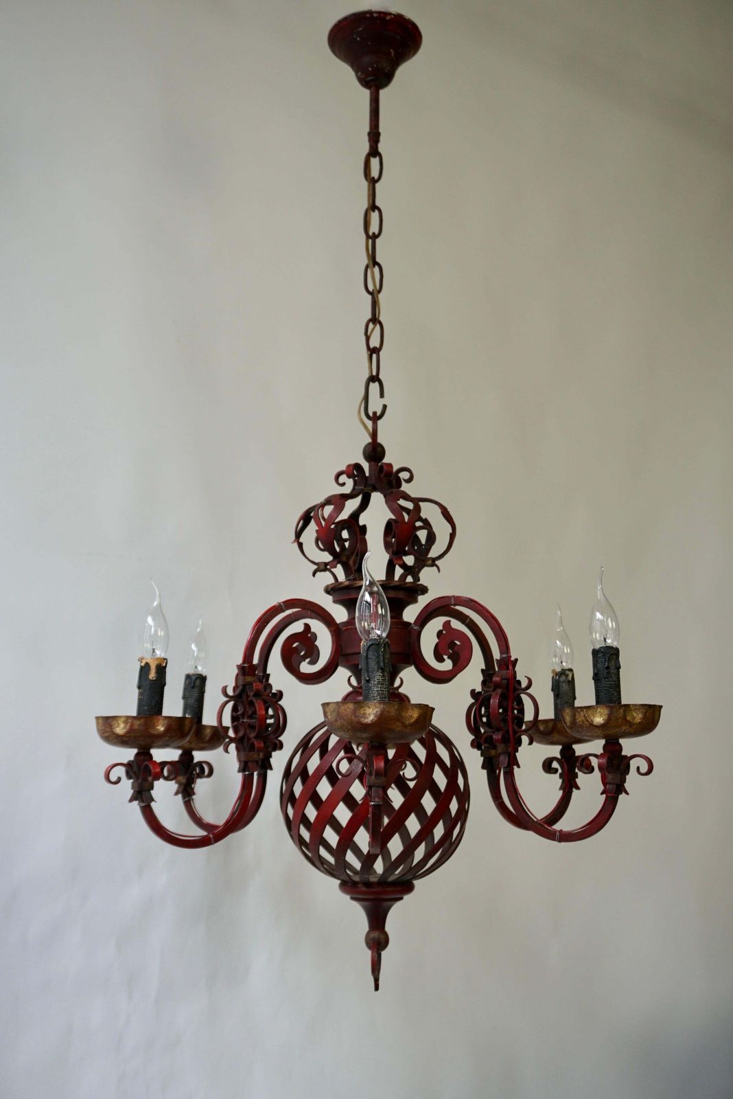 French Wrought Iron Chandelier photo Lighting