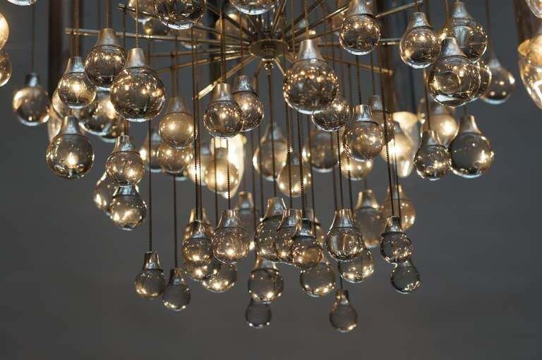 photo for sale Mid Century Murano Glass And Chrome Chandelier By Gaetano Sciolari