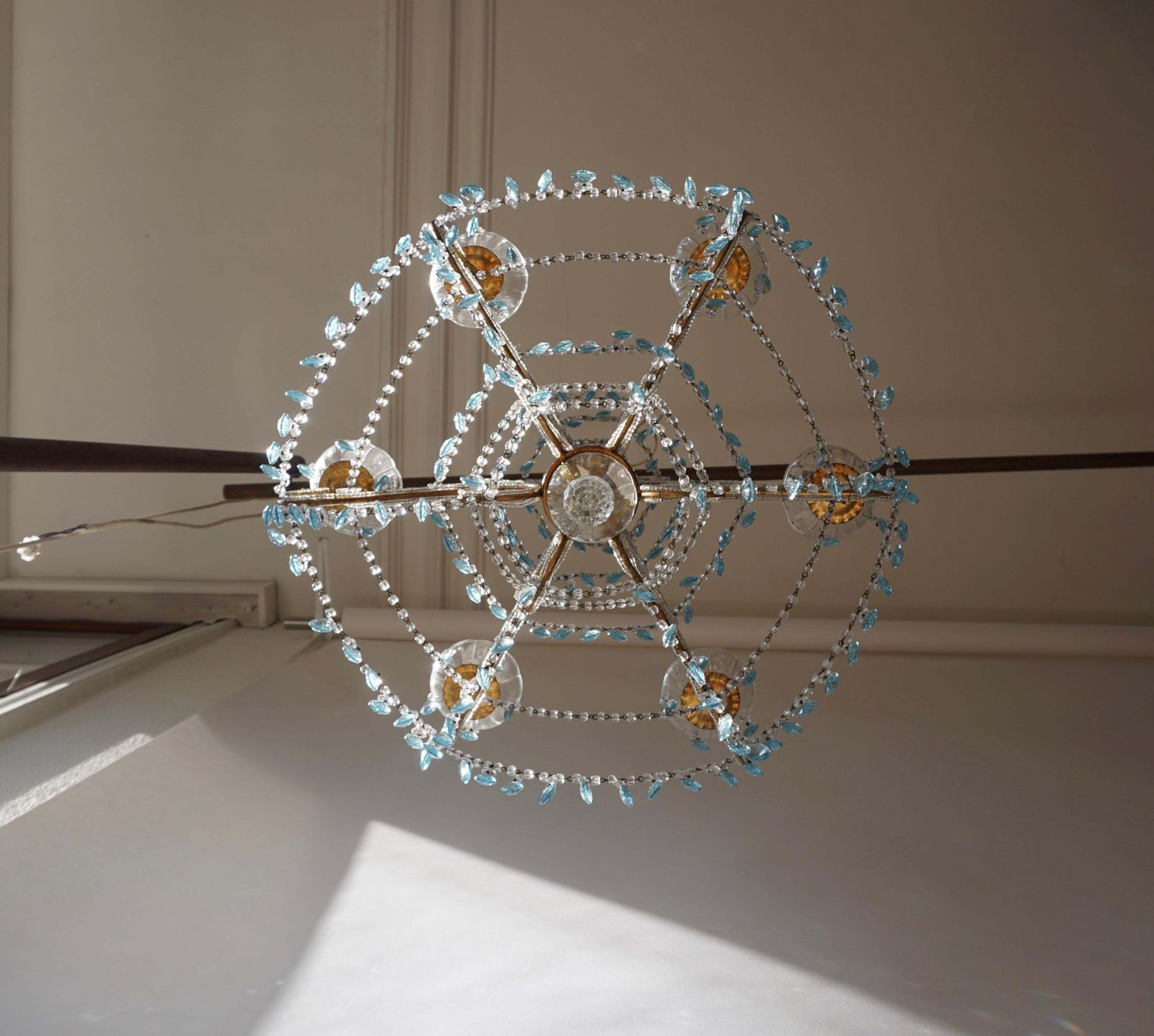 Elegant French Brass And Glass Chandelier photo buy