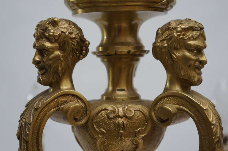 French 20th Century Gilded Bronze Six Light Antique Mazarin Chandelier photo buy