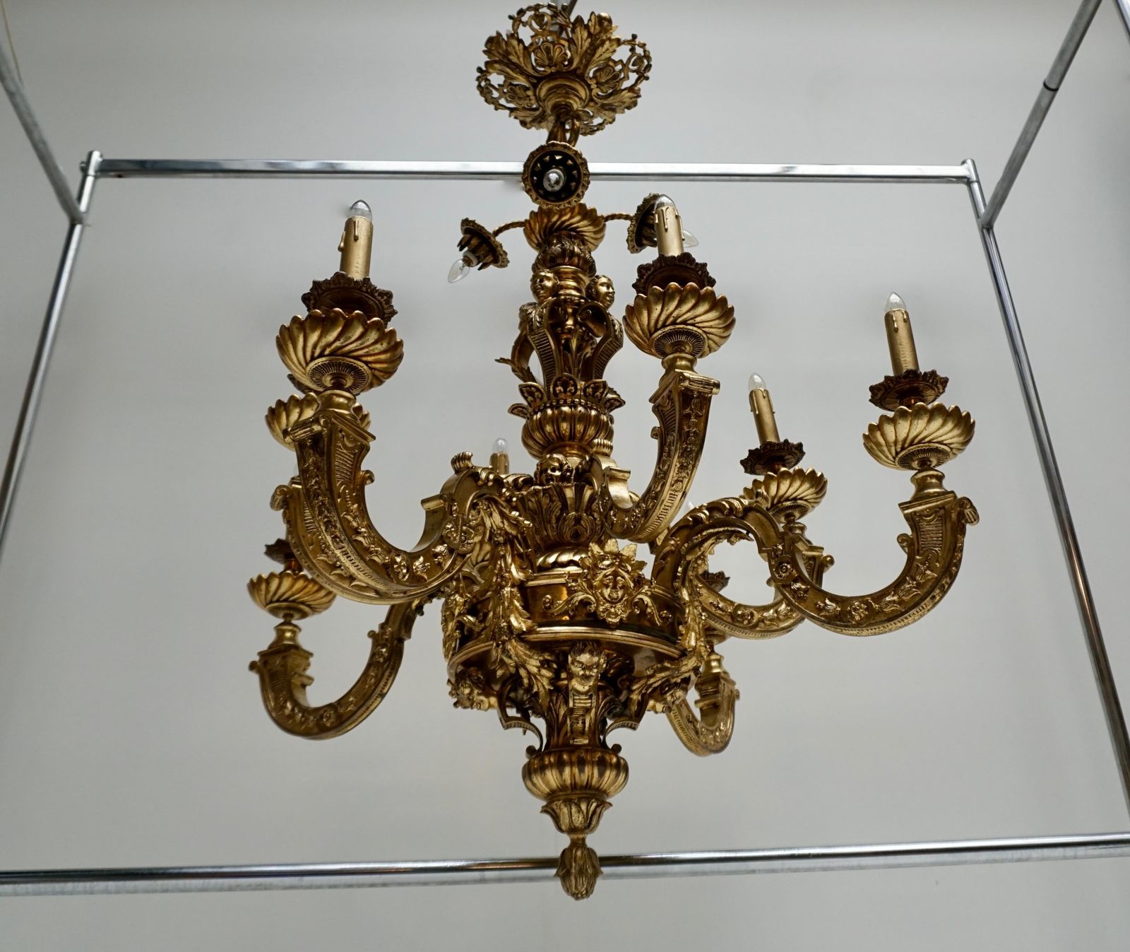 Mazarin Chandelier In Bronze, France photo vintage