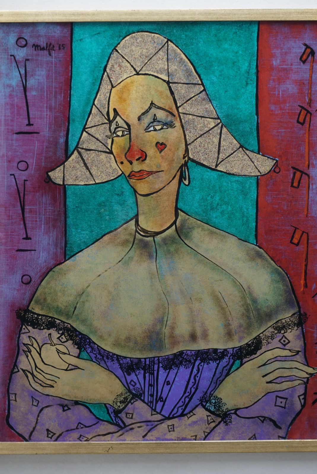 Malfet Eglomisé Harlequin Pierrot Painting photo furniture