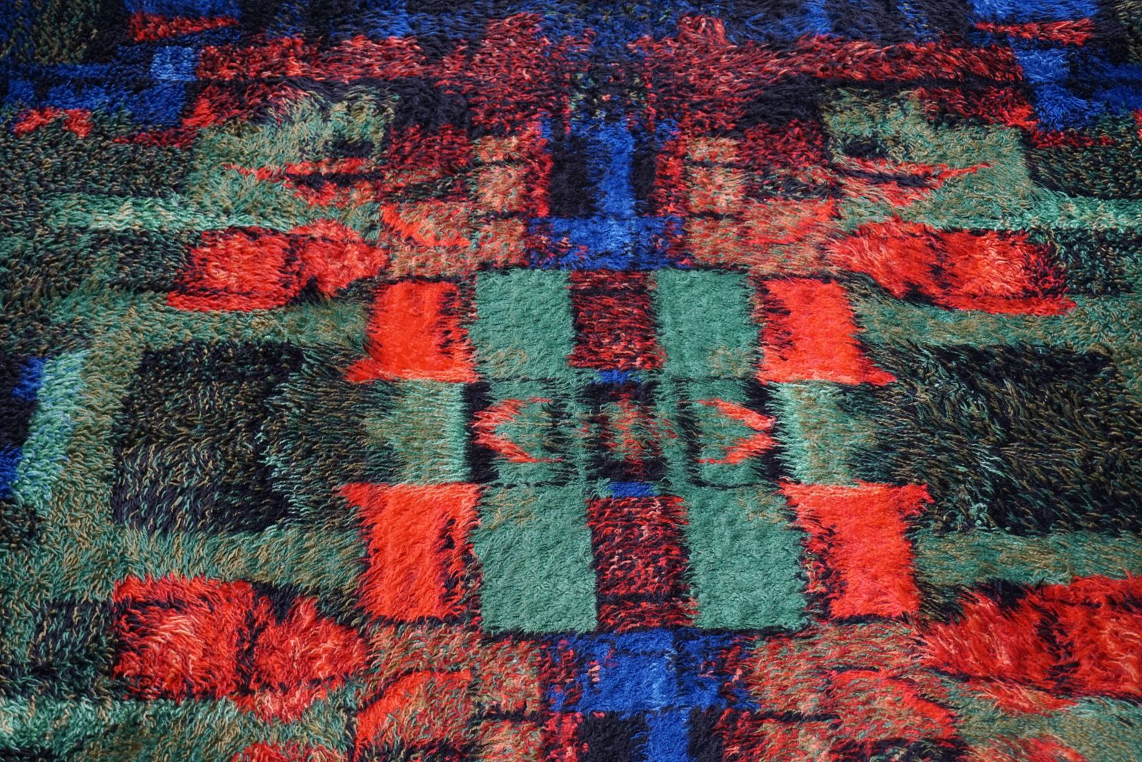 Ritva Puolita Gilde Muster Edition, Abstract Pure Wool Carpet Ca 1965 photo vinterior