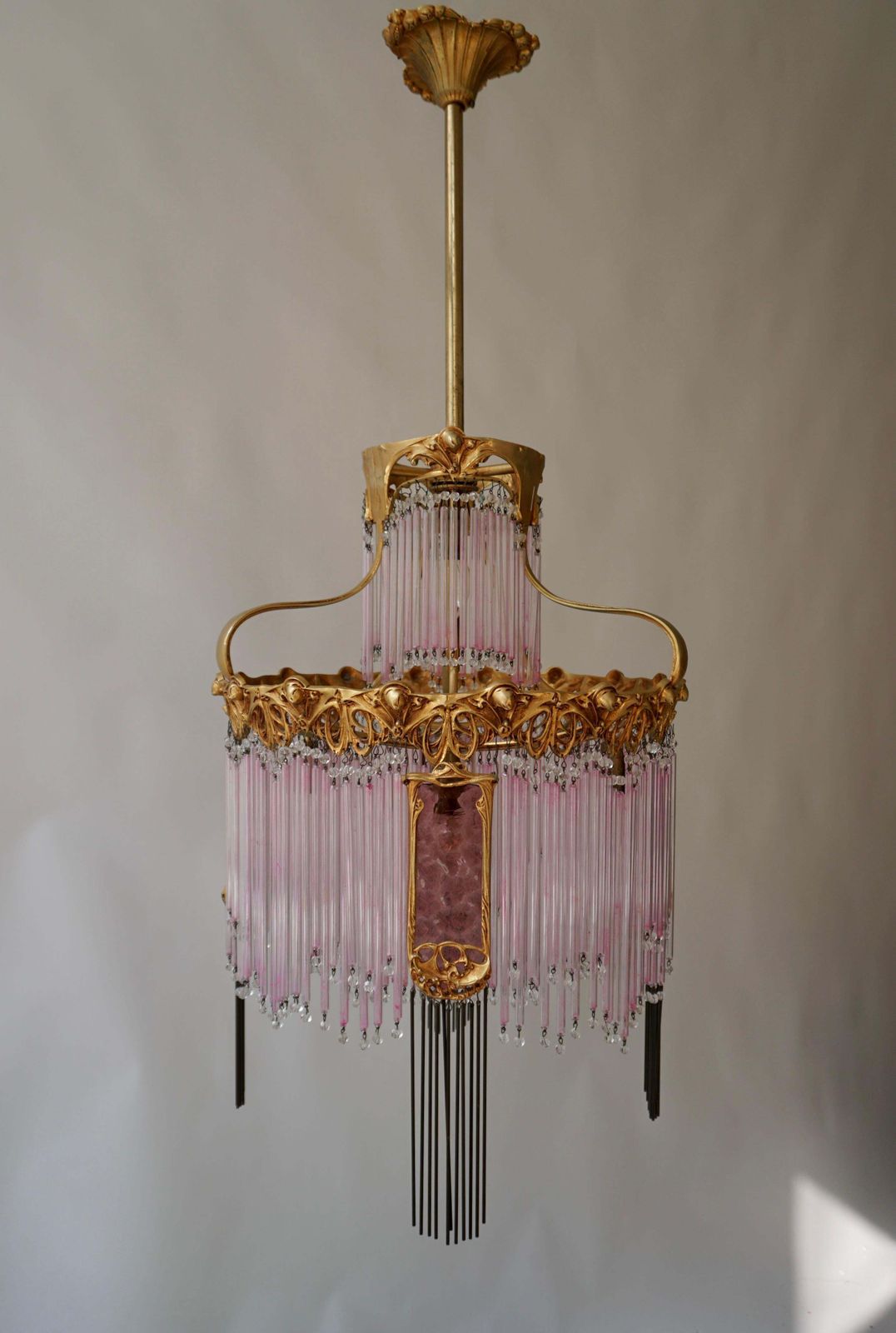 Art Nouveau Chandelier By Hector Guimard, France Paris 1900 1970 photo for sale