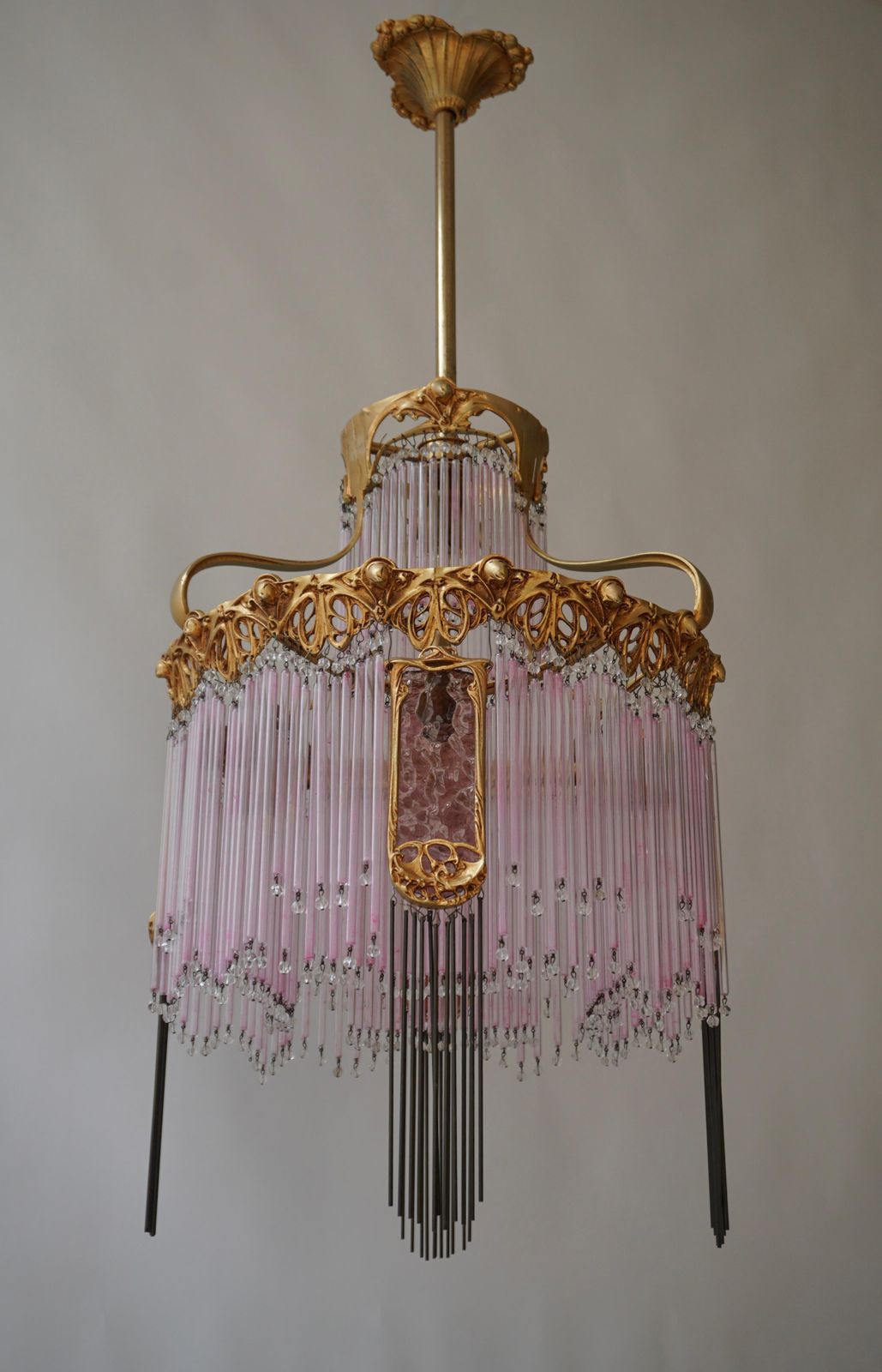 Art Nouveau Chandelier By Hector Guimard, France Paris 1900 1970 photo Lighting