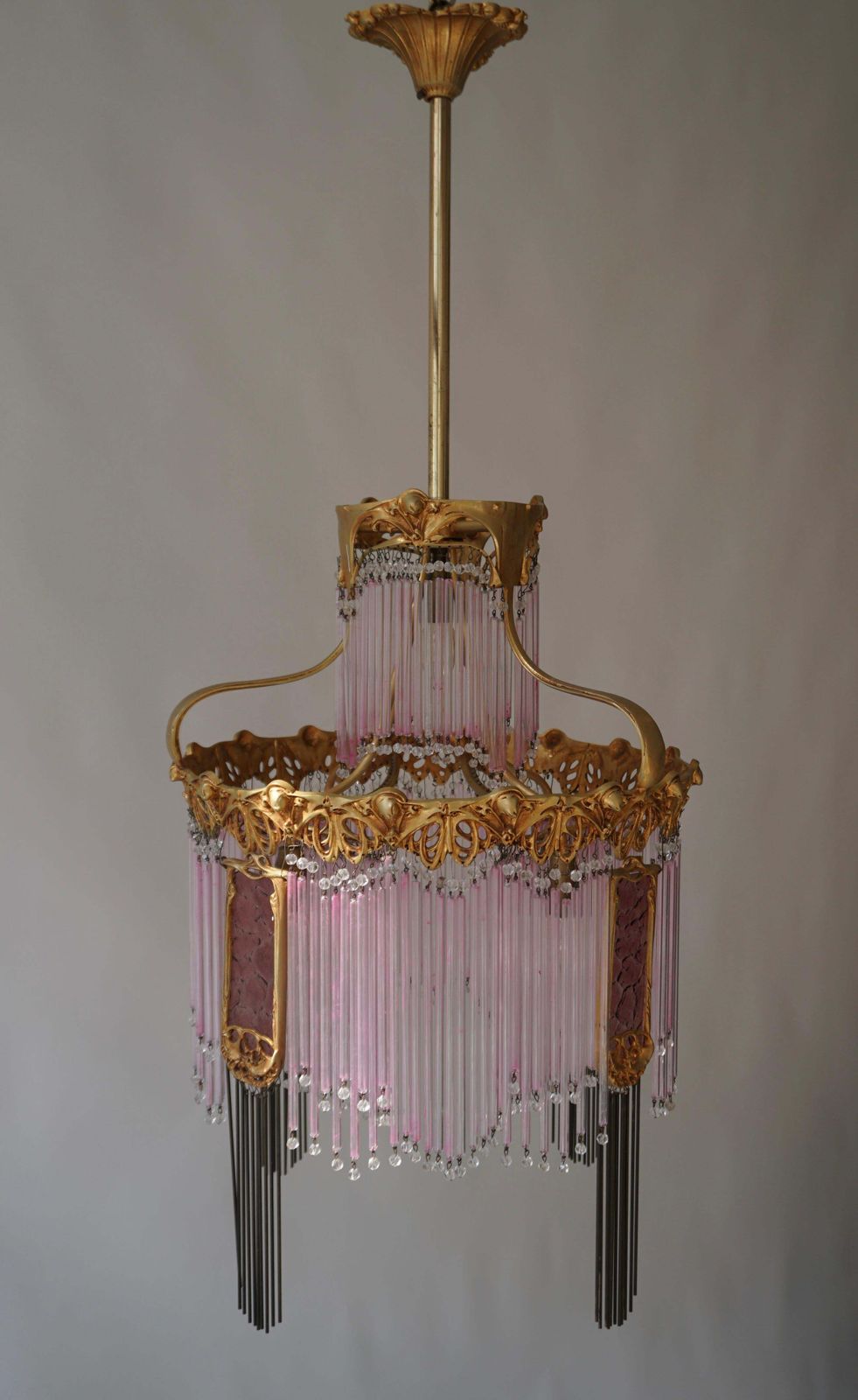 Art Nouveau Chandelier By Hector Guimard, France Paris 1900 1970 photo buy