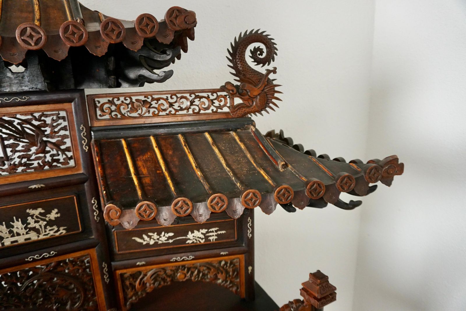 photo for sale Rare And Beautiful Architectural Pagode Display Cabinet, China