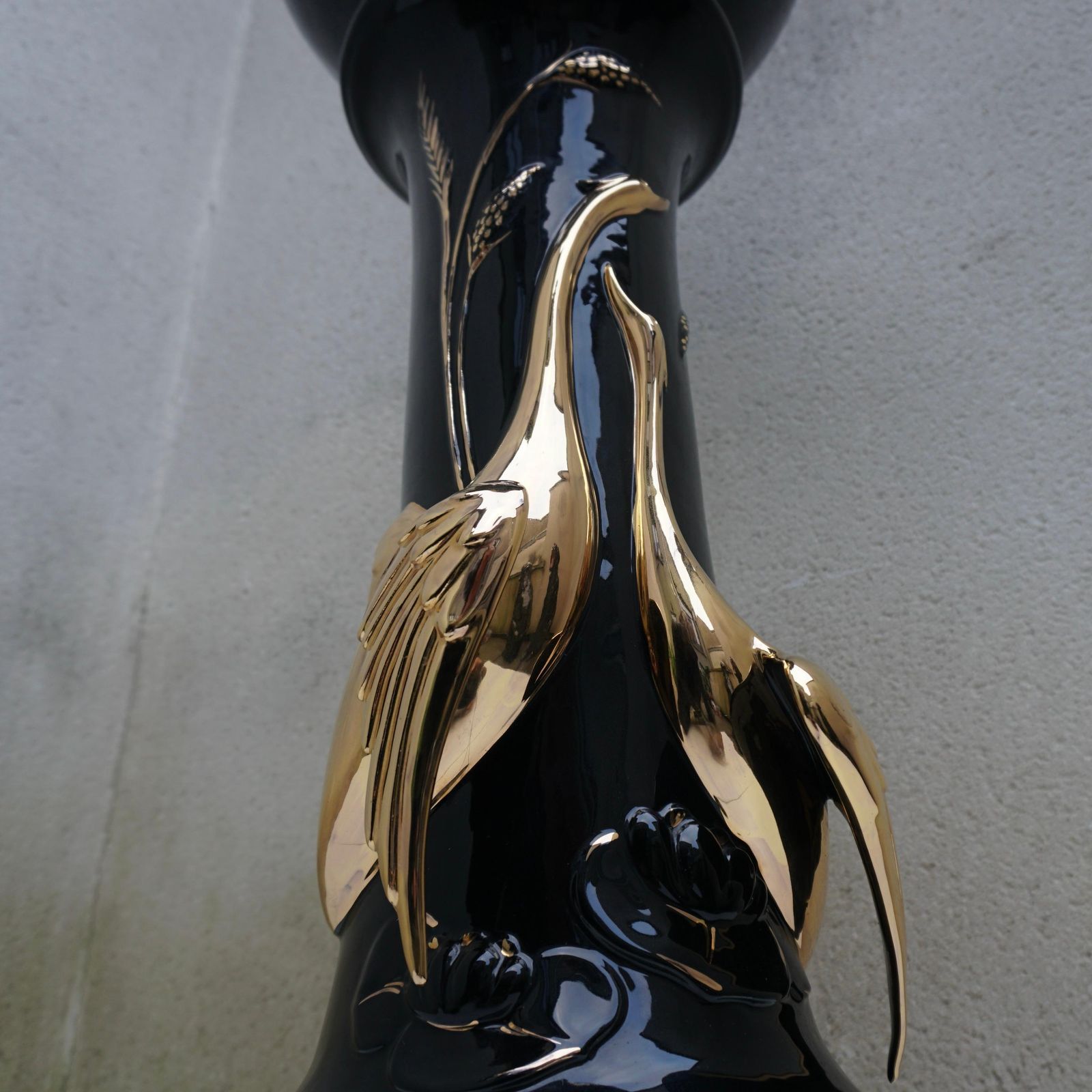 Italian Jardiniere On Pedestal With Swans photo buy