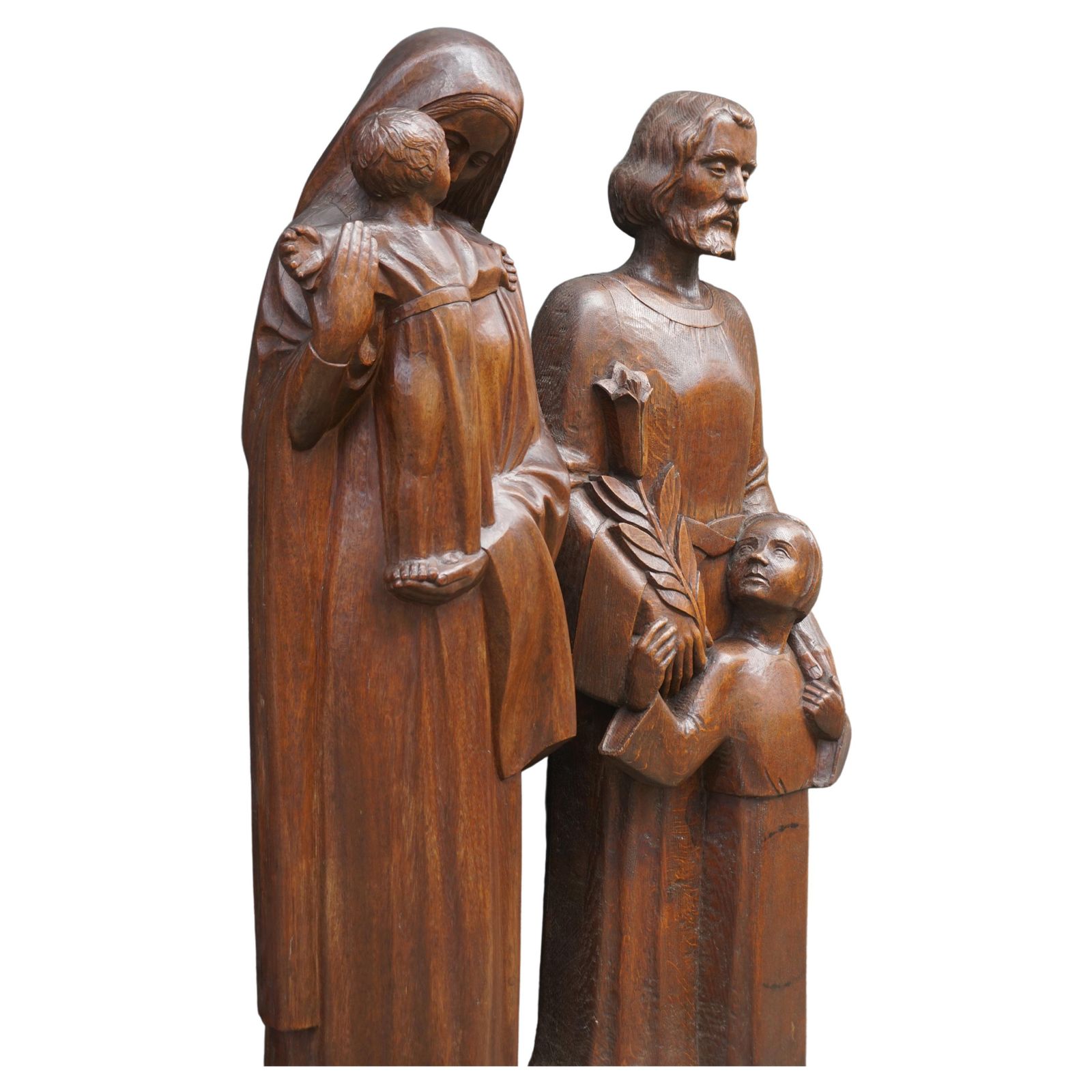 Madonna And Child Statue And Saint Joseph And Child Sculpture photo for sale